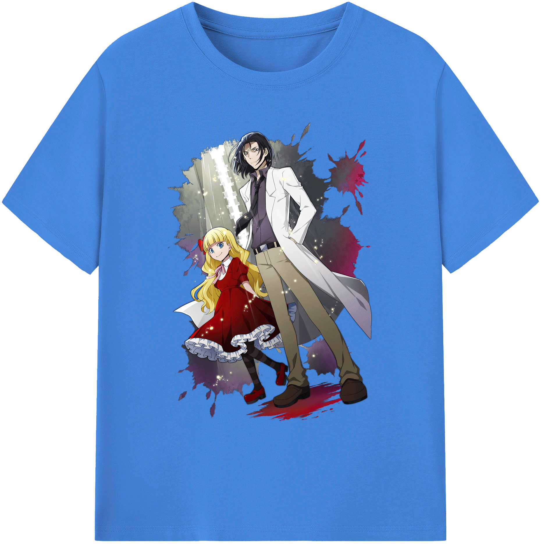 （画像用） 文豪ストレイドッグス Bungo Stray Dogs 綿100％ メンズ半袖Tシャツ｜肌触りやわらか＆通気性