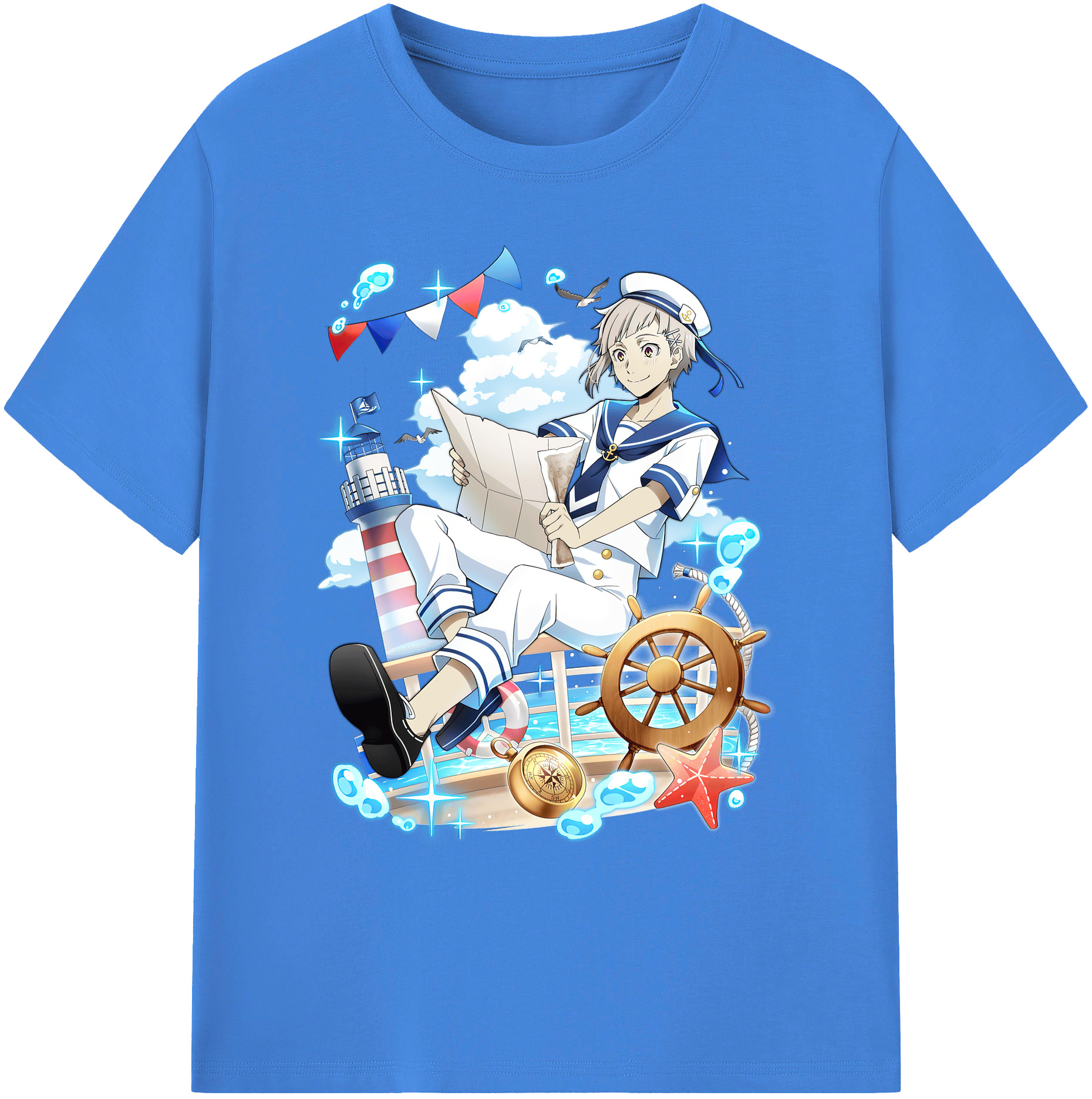 （画像用） 文豪ストレイドッグス Bungo Stray Dogs 綿100％ メンズ半袖Tシャツ｜肌触りやわらか＆通気性