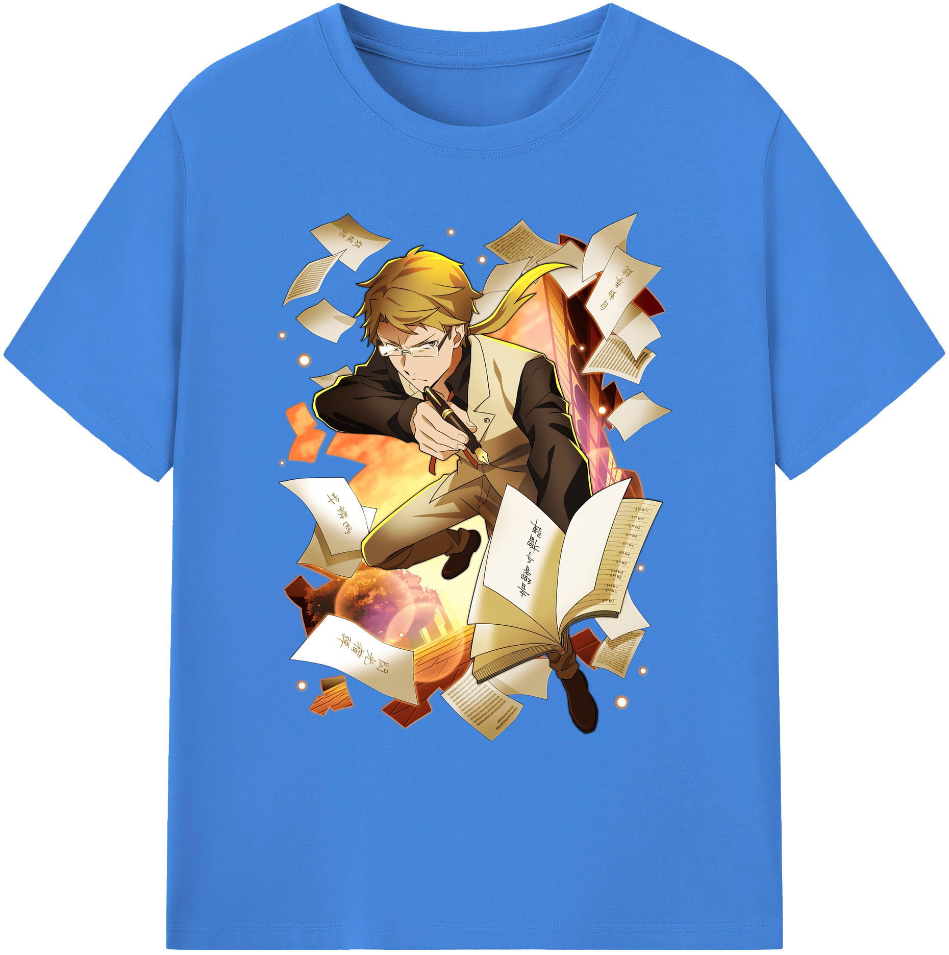 （画像用） 文豪ストレイドッグス Bungo Stray Dogs 綿100％ メンズ半袖Tシャツ｜肌触りやわらか＆通気性