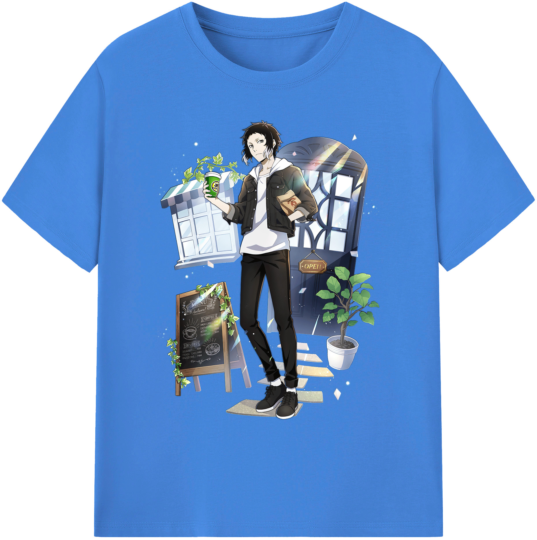 （画像用） 文豪ストレイドッグス Bungo Stray Dogs 綿100％ メンズ半袖Tシャツ｜肌触りやわらか＆通気性