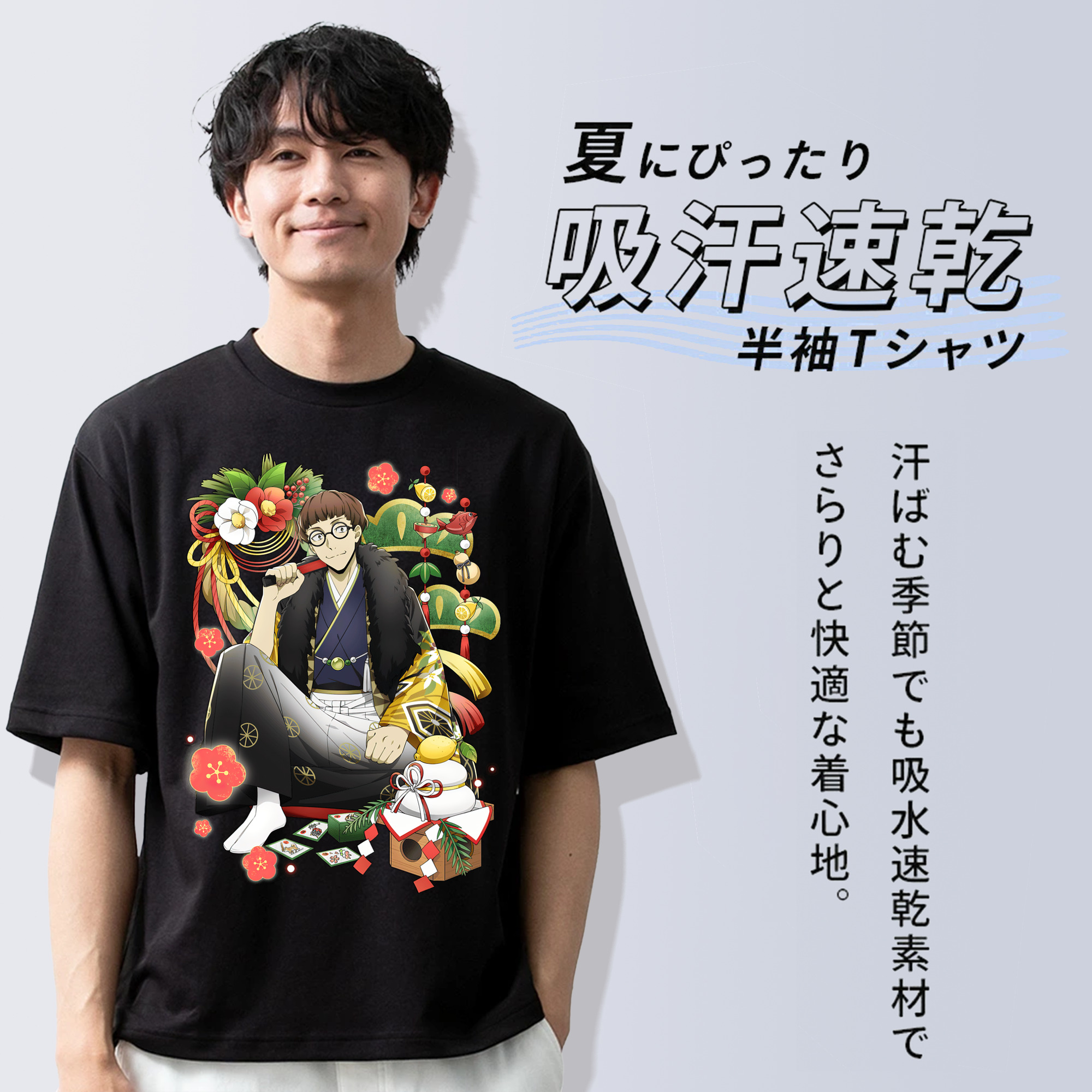 文豪ストレイドッグス Bungo Stray Dogs 綿100％ メンズ半袖Tシャツ｜肌触りやわらか＆通気性