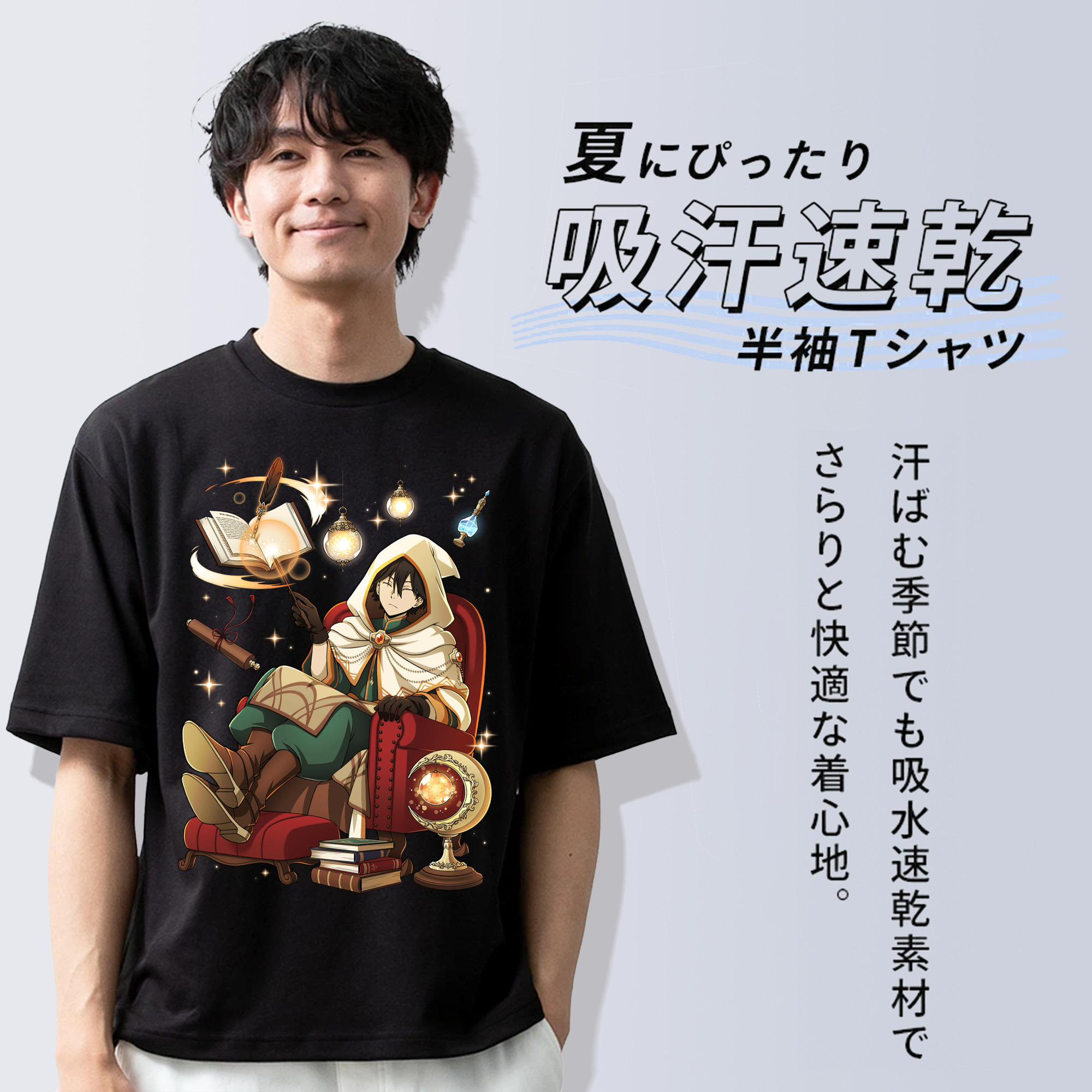 文豪ストレイドッグス Bungo Stray Dogs 綿100％ メンズ半袖Tシャツ｜肌触りやわらか＆通気性
