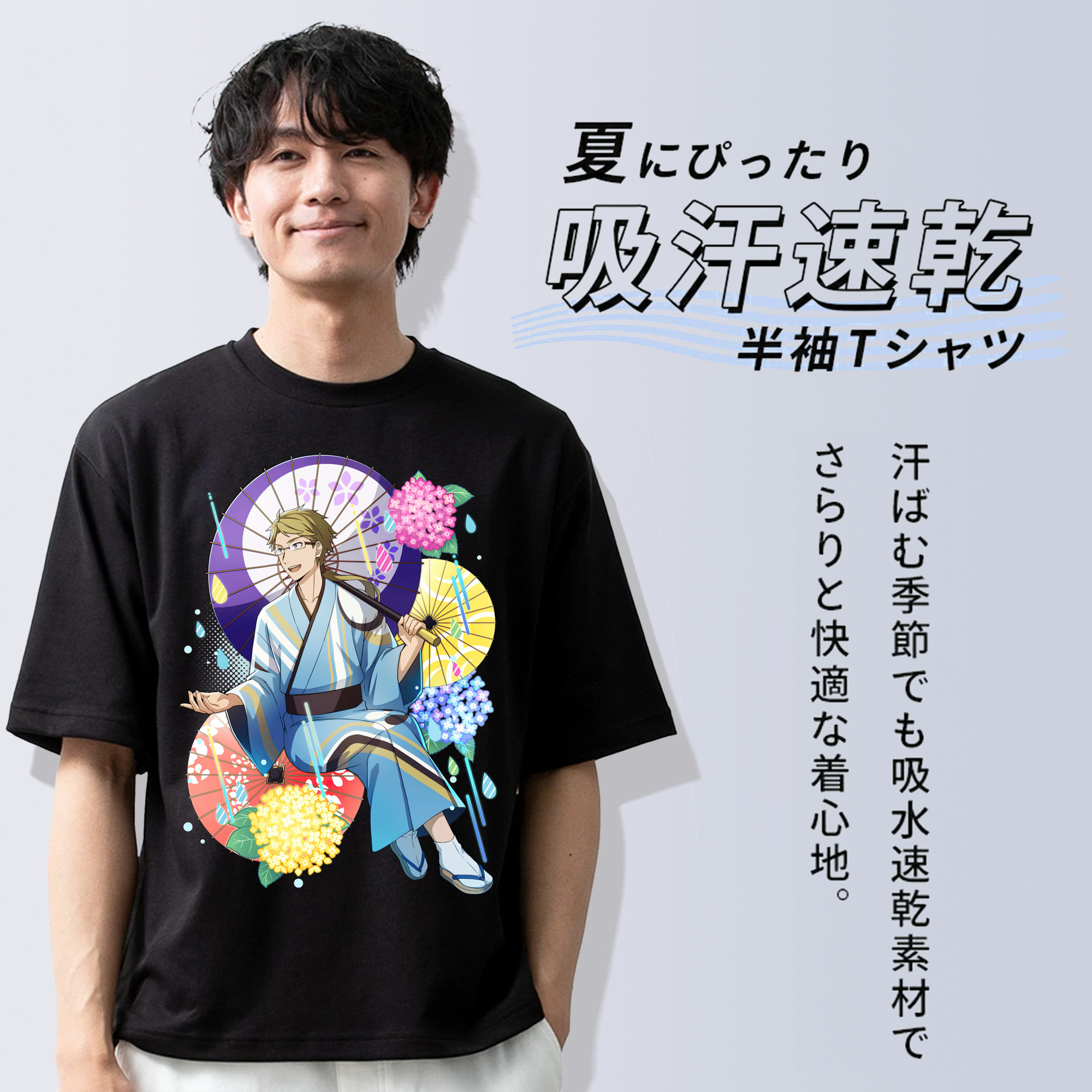 文豪ストレイドッグス Bungo Stray Dogs 綿100％ メンズ半袖Tシャツ｜肌触りやわらか＆通気性