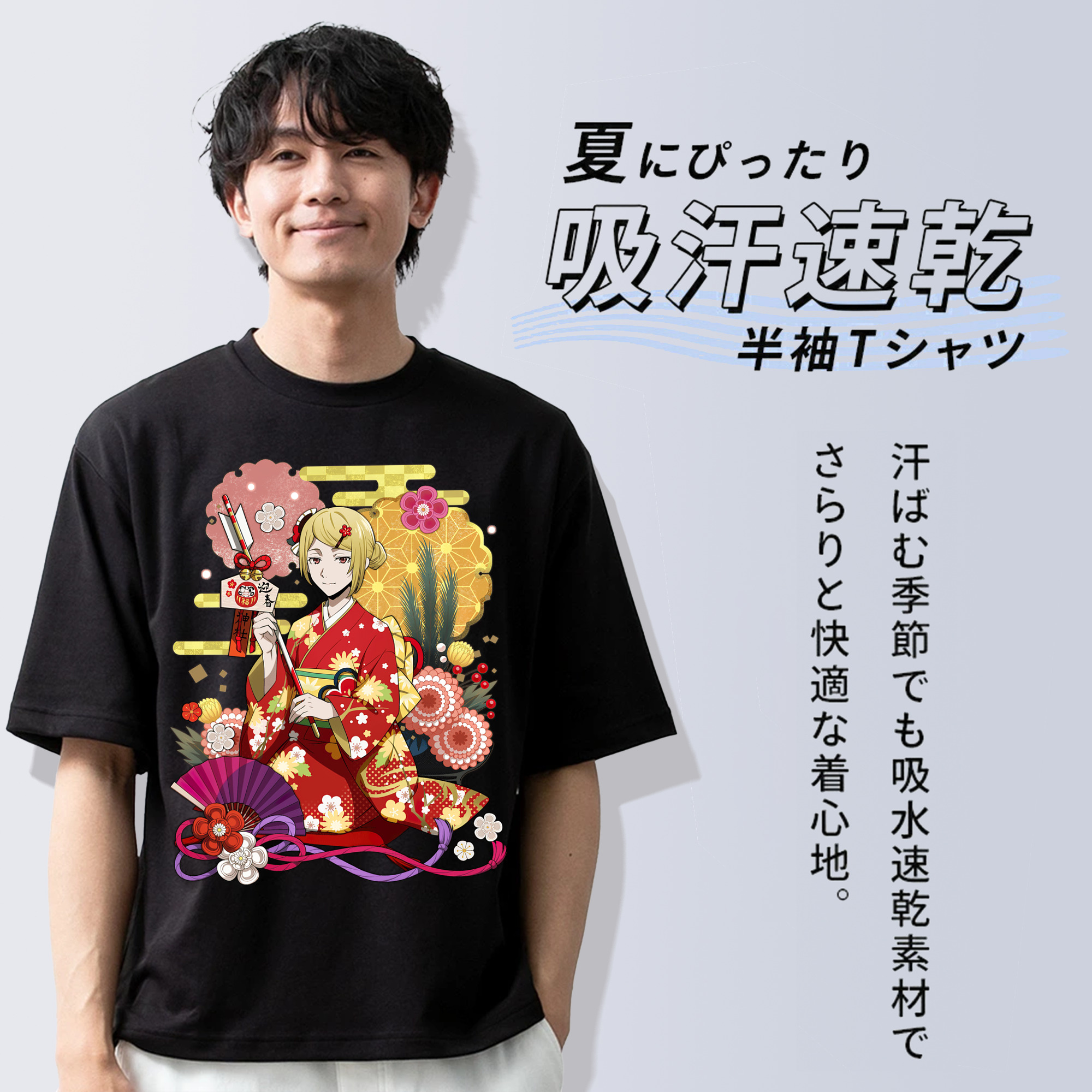 文豪ストレイドッグス Bungo Stray Dogs 綿100％ メンズ半袖Tシャツ｜肌触りやわらか＆通気性