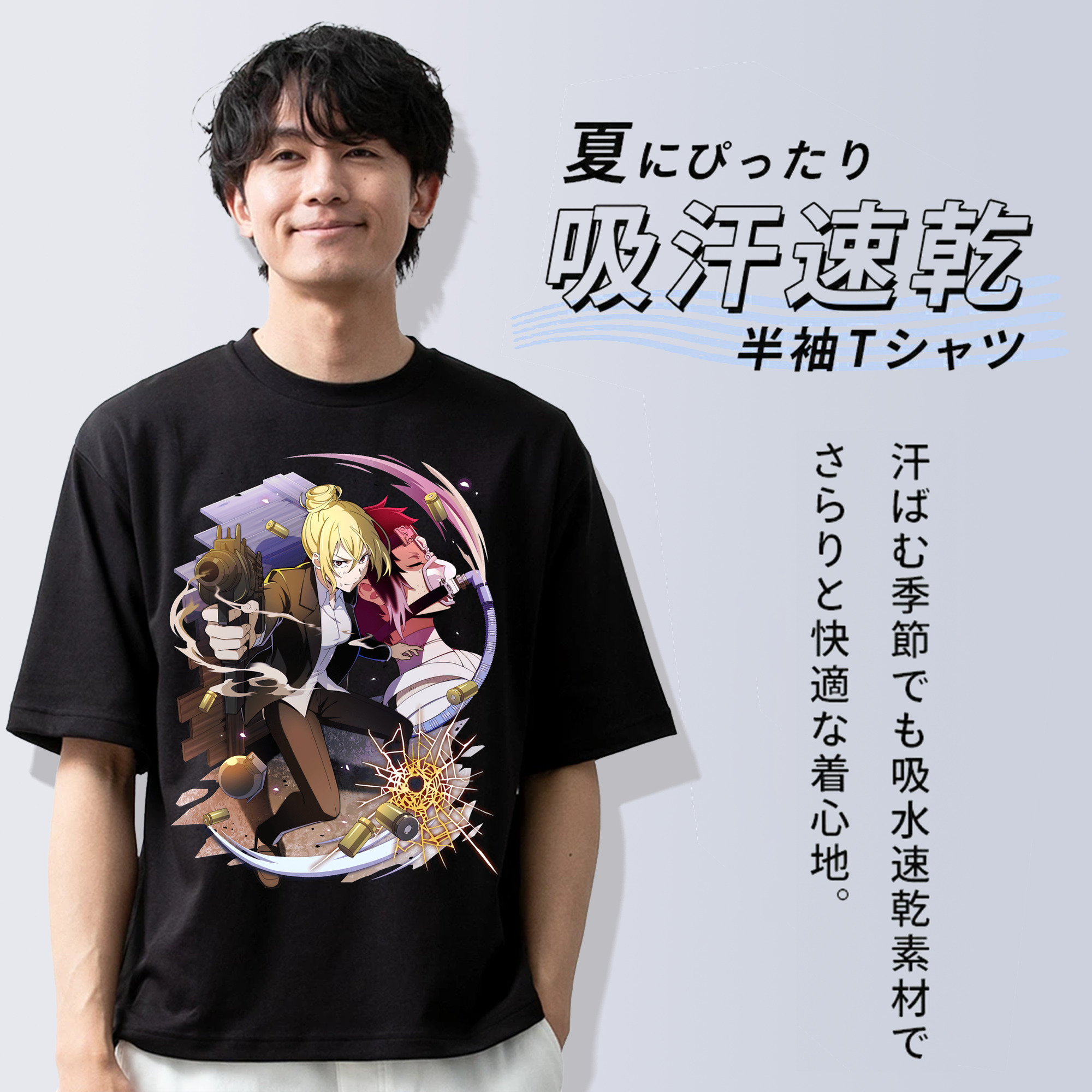 文豪ストレイドッグス Bungo Stray Dogs 綿100％ メンズ半袖Tシャツ｜肌触りやわらか＆通気性
