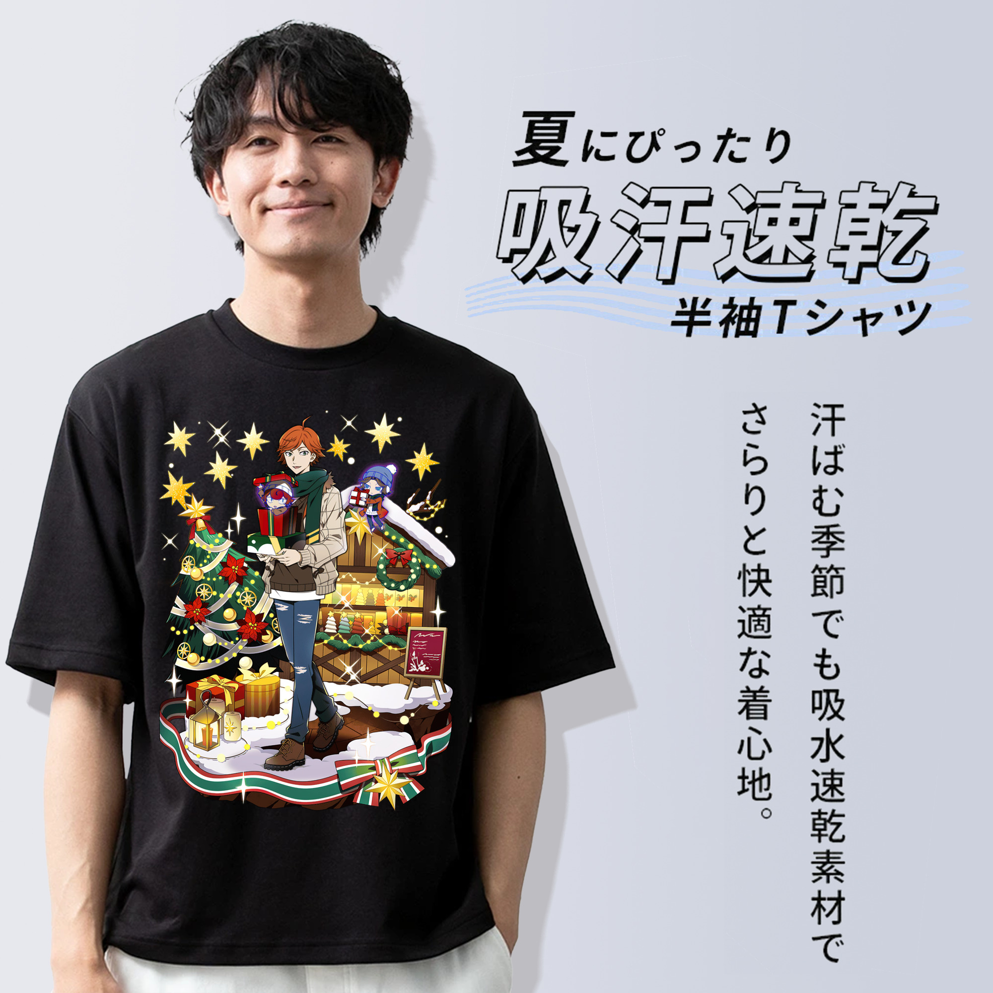 文豪ストレイドッグス Bungo Stray Dogs 綿100％ メンズ半袖Tシャツ｜肌触りやわらか＆通気性