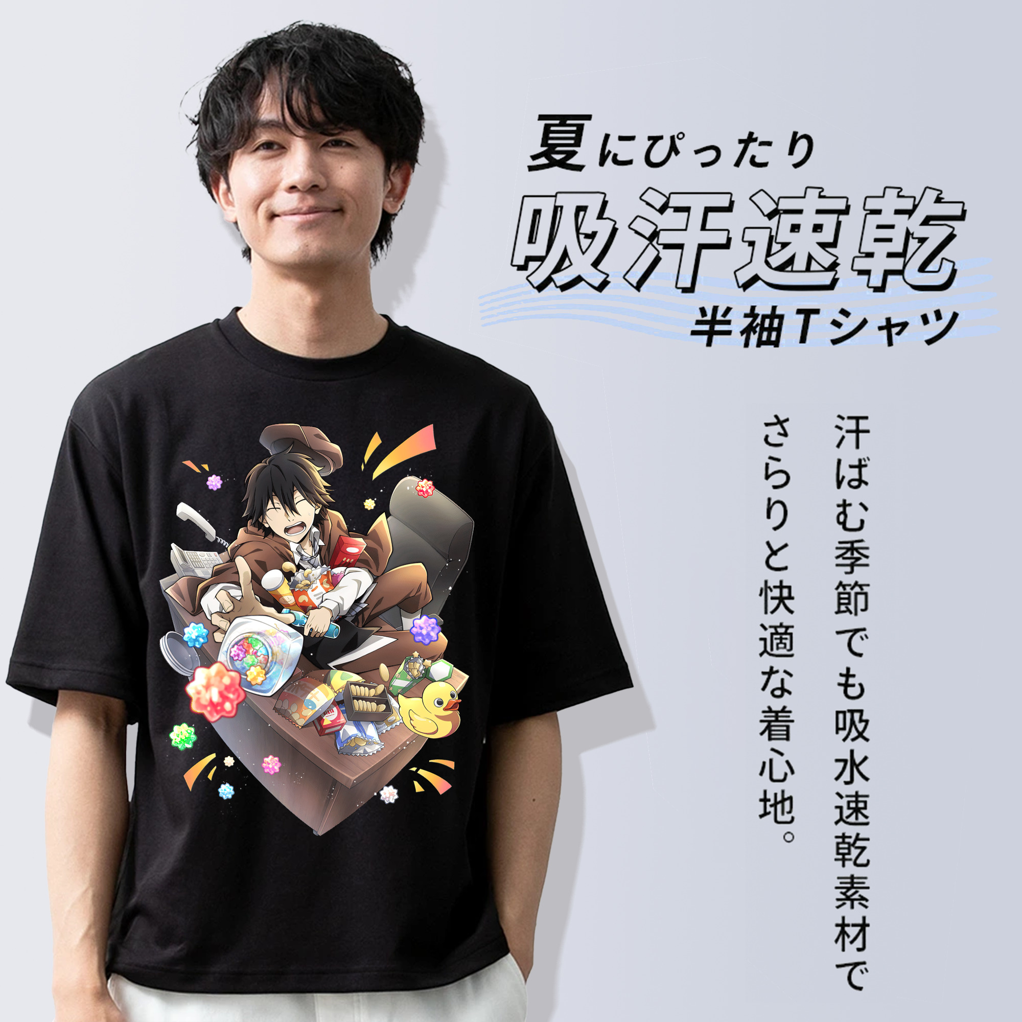 文豪ストレイドッグス Bungo Stray Dogs 綿100％ メンズ半袖Tシャツ｜肌触りやわらか＆通気性