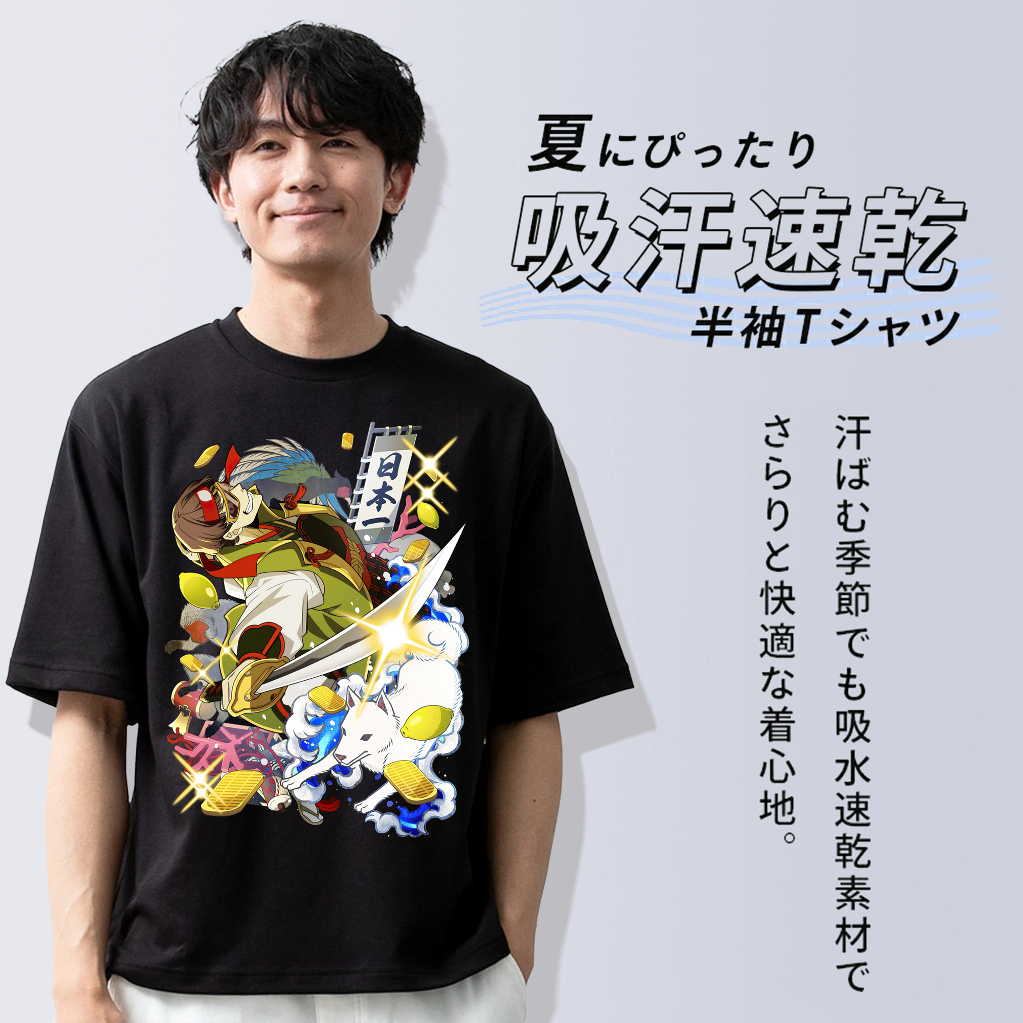 文豪ストレイドッグス Bungo Stray Dogs 綿100％ メンズ半袖Tシャツ｜肌触りやわらか＆通気性