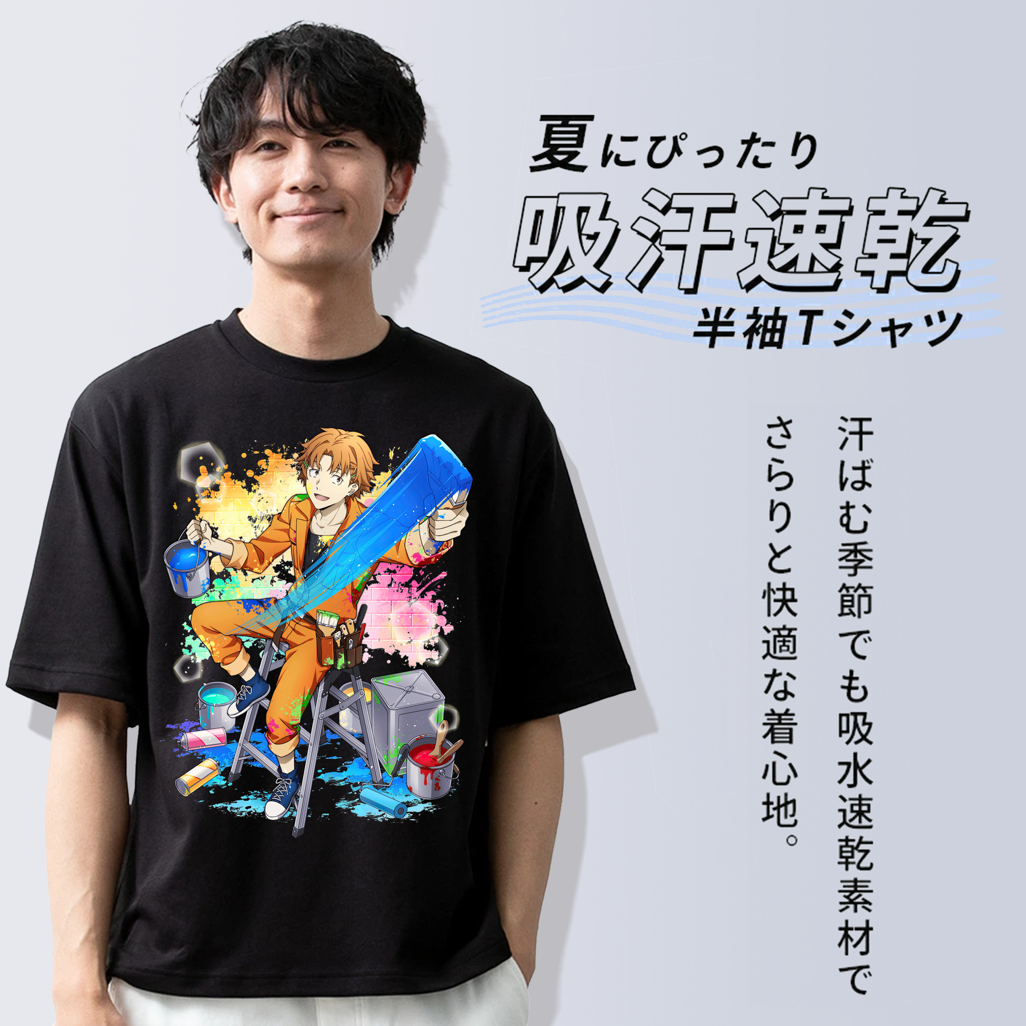 文豪ストレイドッグス Bungo Stray Dogs 綿100％ メンズ半袖Tシャツ｜肌触りやわらか＆通気性