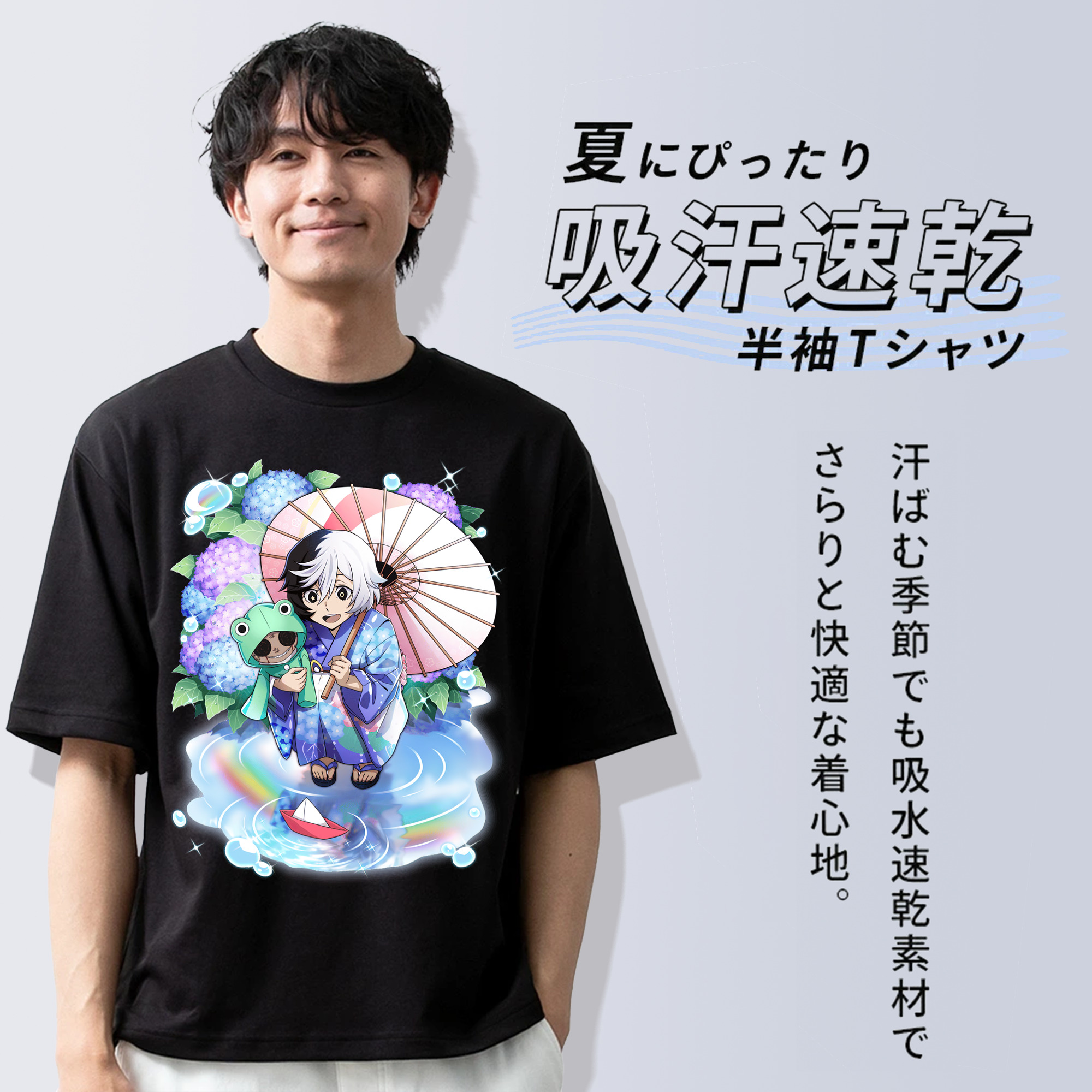 文豪ストレイドッグス Bungo Stray Dogs 綿100％ メンズ半袖Tシャツ｜肌触りやわらか＆通気性