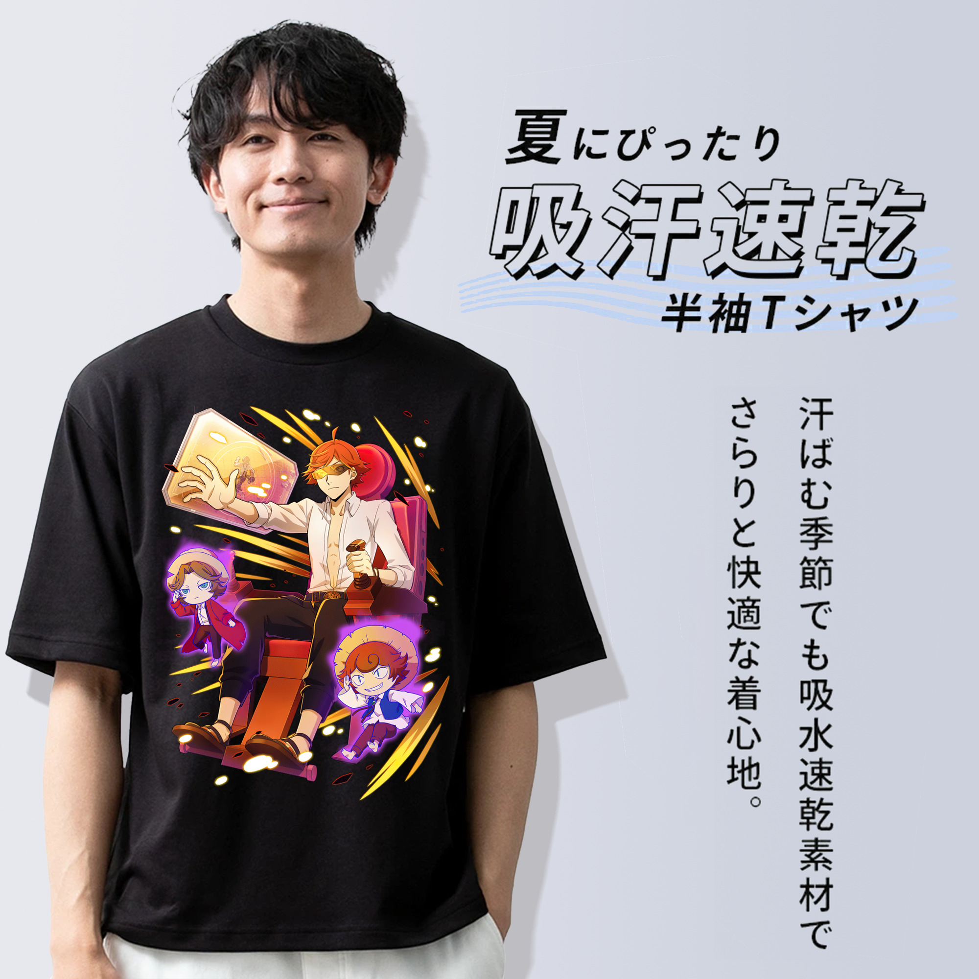 文豪ストレイドッグス Bungo Stray Dogs 綿100％ メンズ半袖Tシャツ｜肌触りやわらか＆通気性