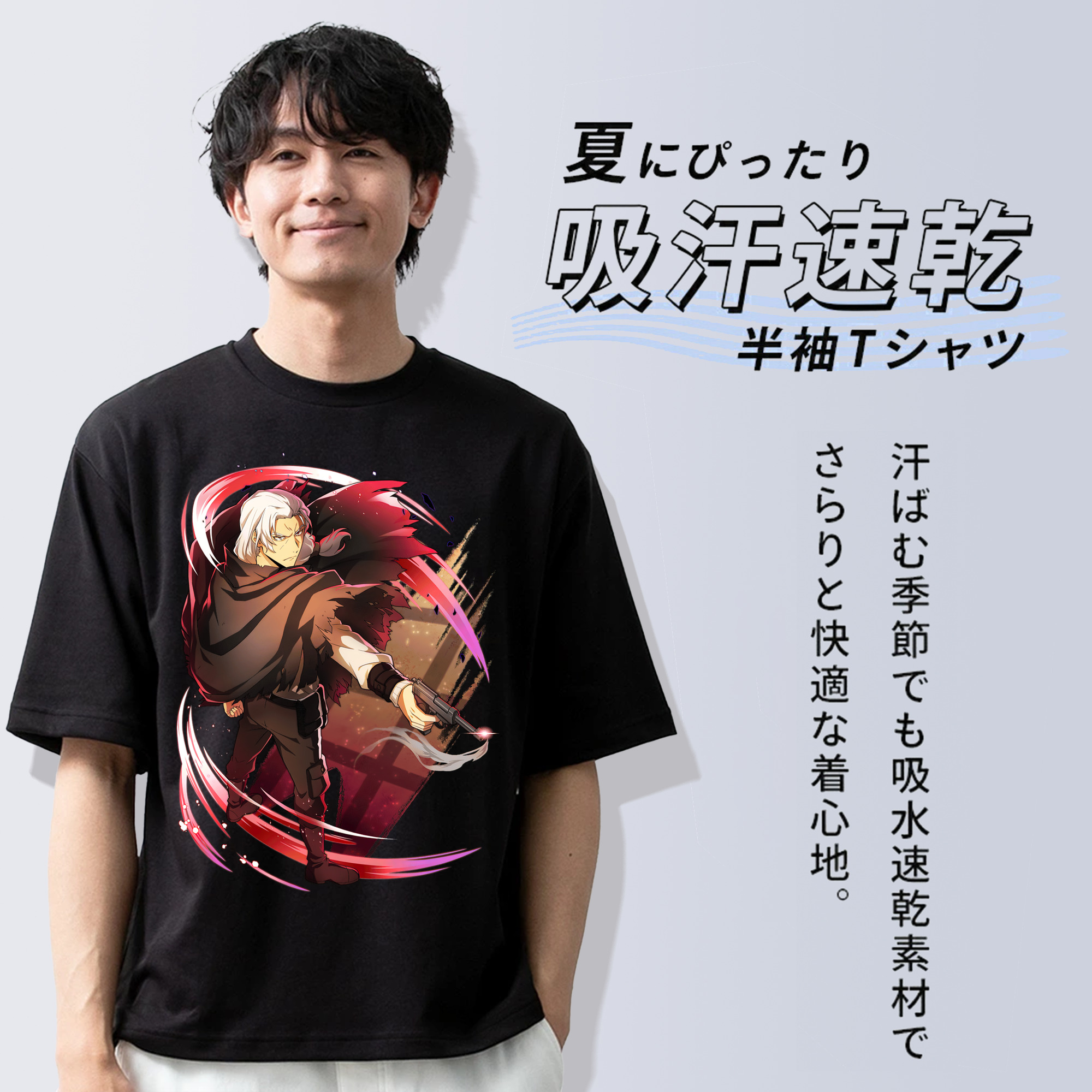 文豪ストレイドッグス Bungo Stray Dogs 綿100％ メンズ半袖Tシャツ｜肌触りやわらか＆通気性