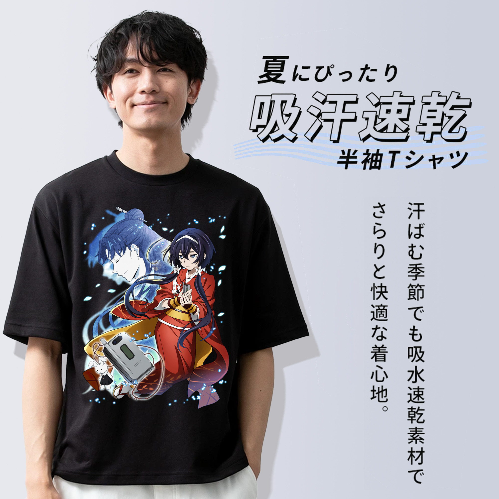 文豪ストレイドッグス Bungo Stray Dogs 綿100％ メンズ半袖Tシャツ｜肌触りやわらか＆通気性