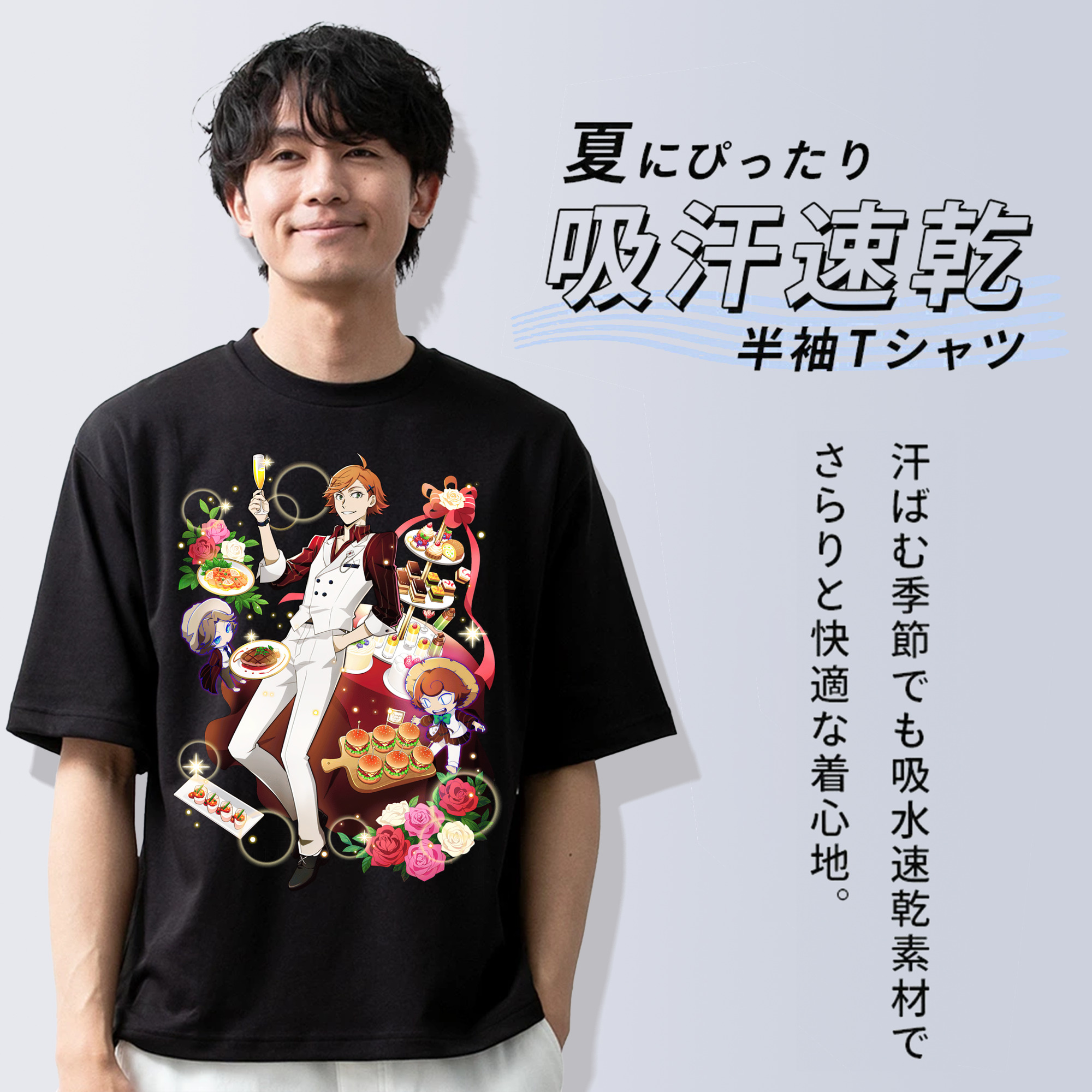 文豪ストレイドッグス Bungo Stray Dogs 綿100％ メンズ半袖Tシャツ｜肌触りやわらか＆通気性