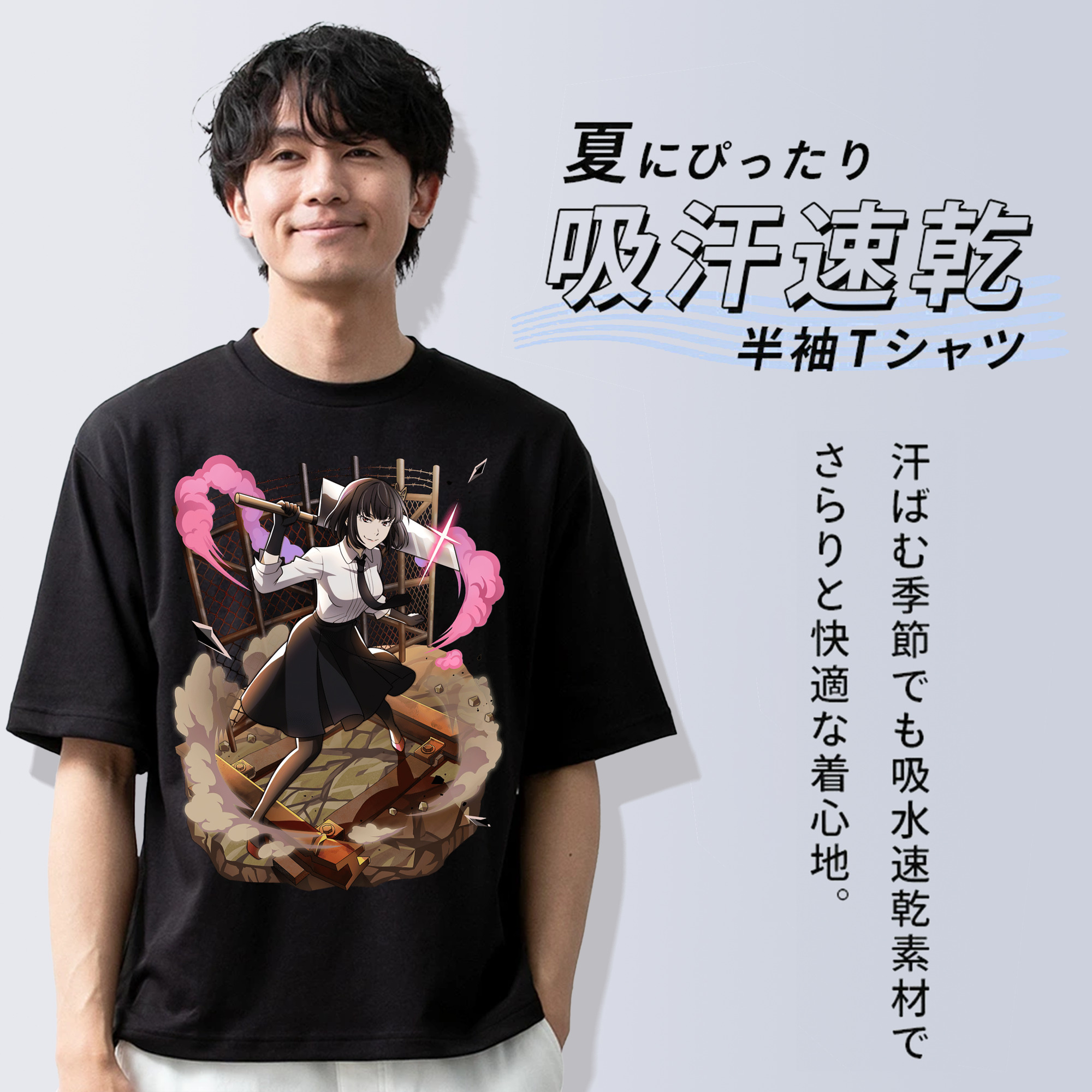 文豪ストレイドッグス Bungo Stray Dogs 綿100％ メンズ半袖Tシャツ｜肌触りやわらか＆通気性