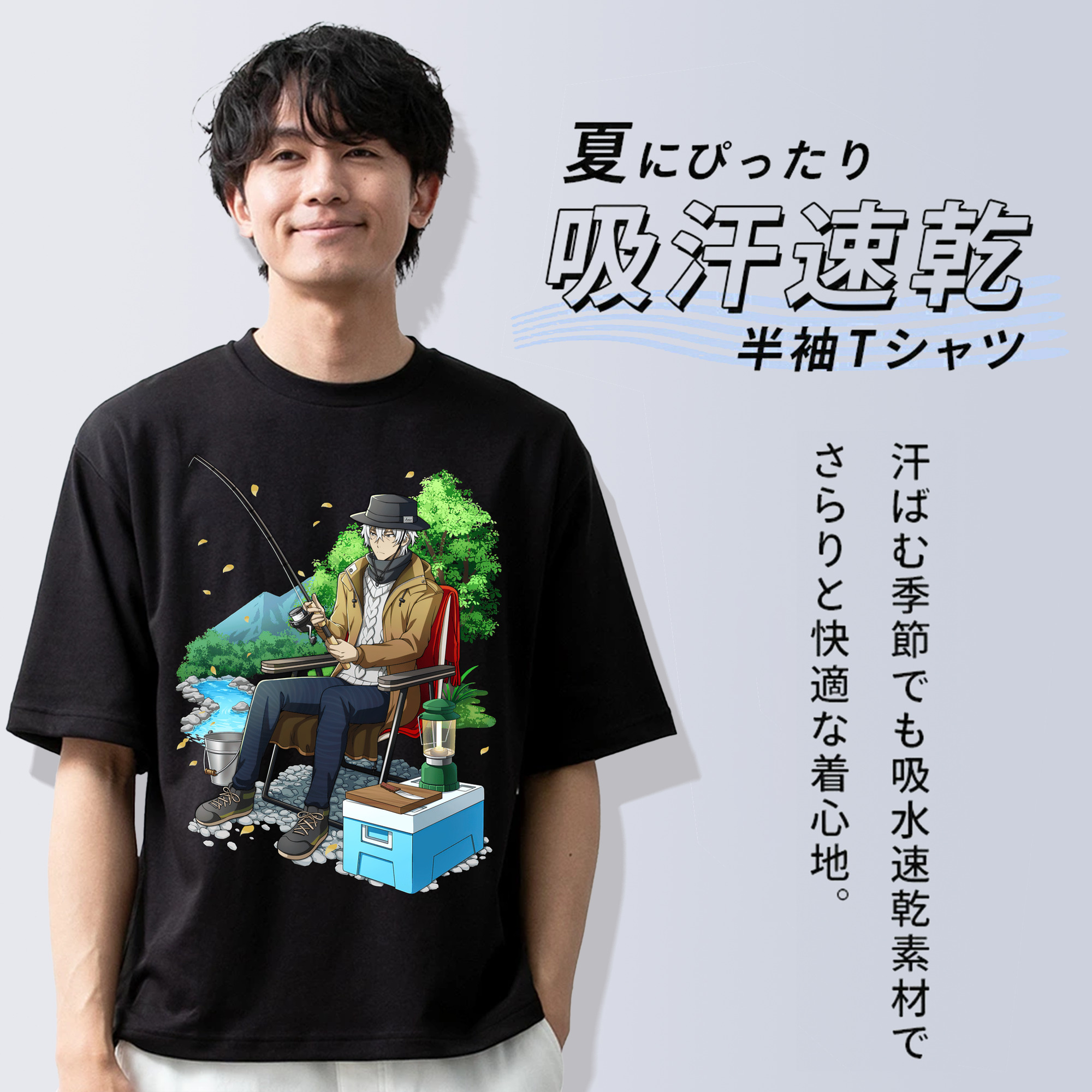 文豪ストレイドッグス Bungo Stray Dogs 綿100％ メンズ半袖Tシャツ｜肌触りやわらか＆通気性