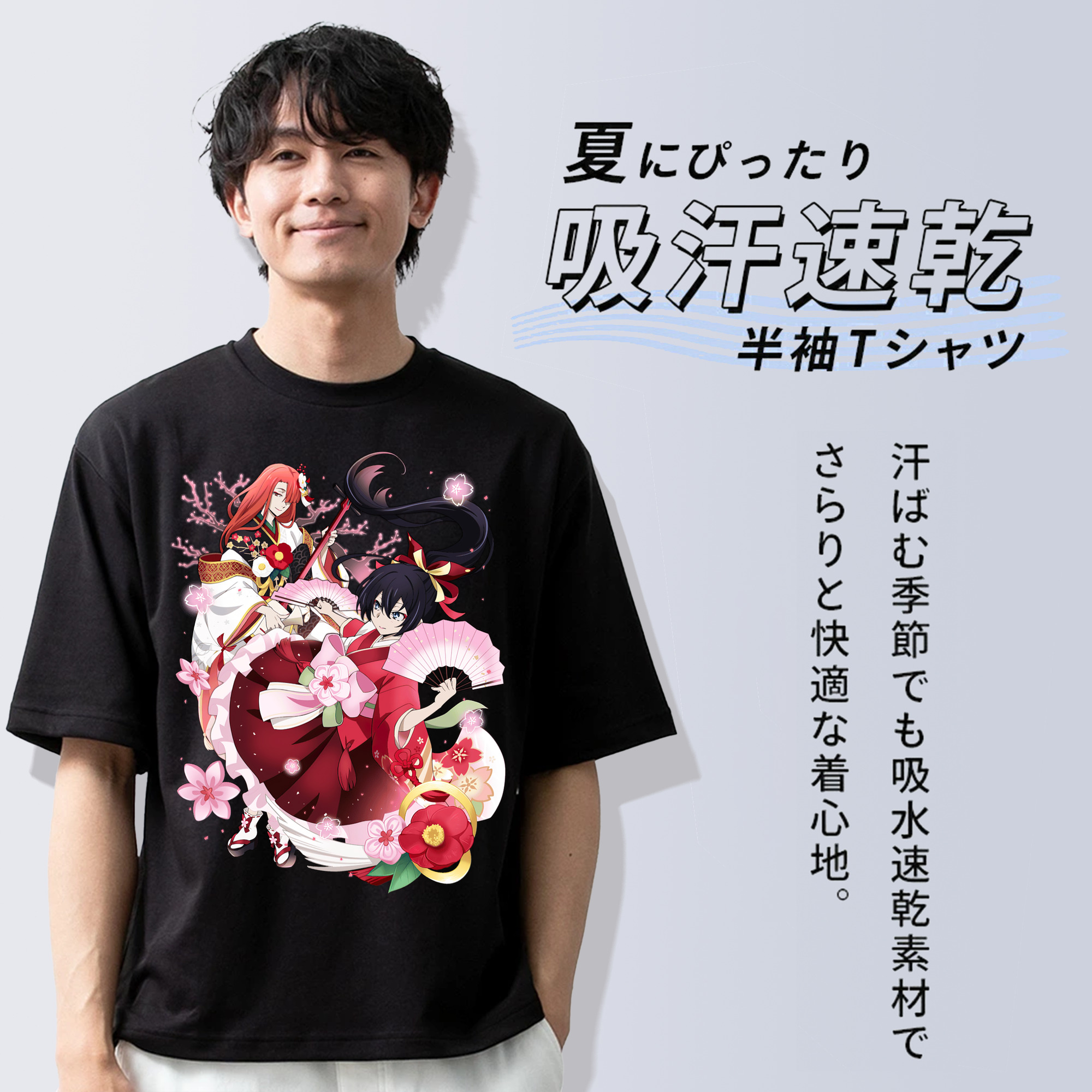 文豪ストレイドッグス Bungo Stray Dogs 綿100％ メンズ半袖Tシャツ｜肌触りやわらか＆通気性