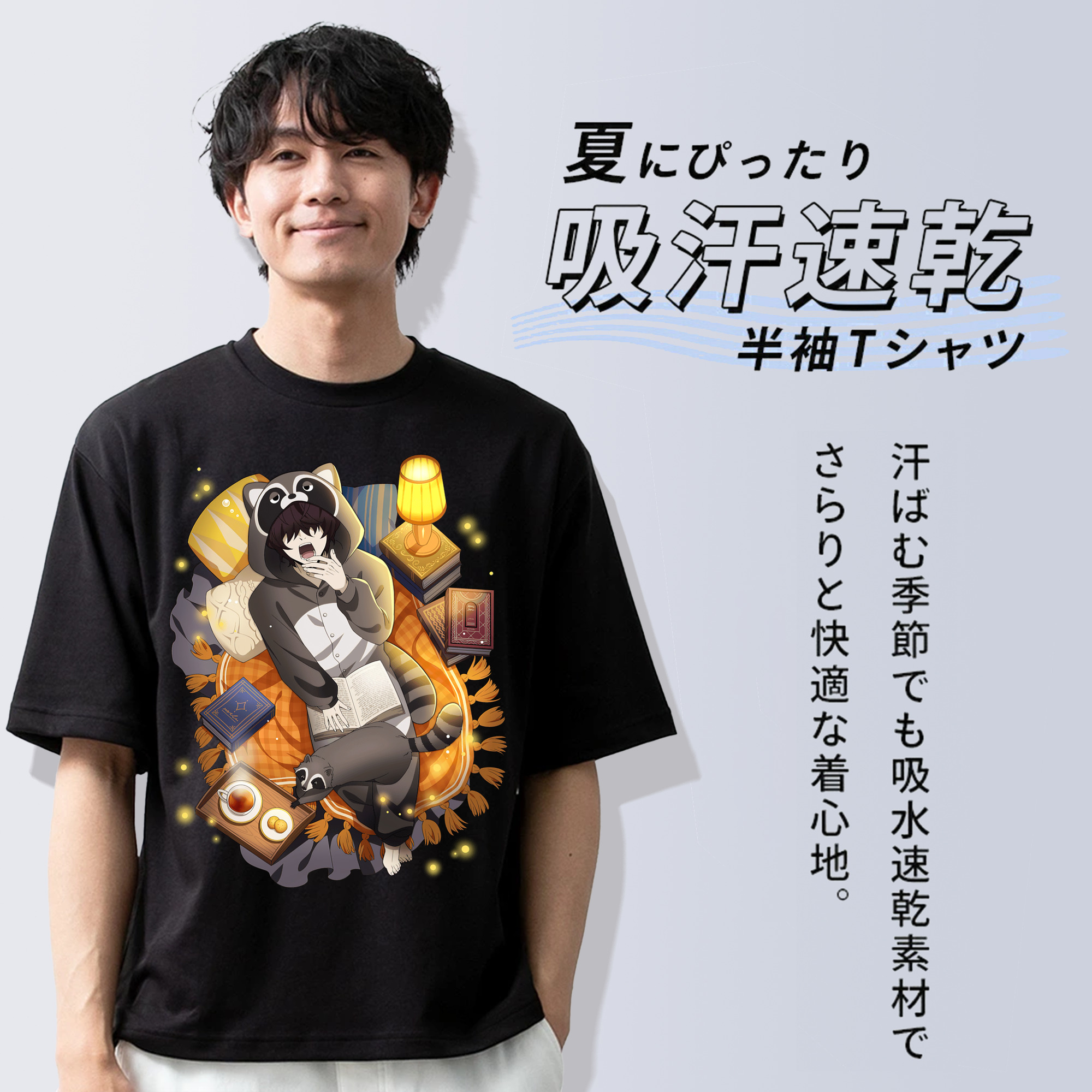 文豪ストレイドッグス Bungo Stray Dogs 綿100％ メンズ半袖Tシャツ｜肌触りやわらか＆通気性