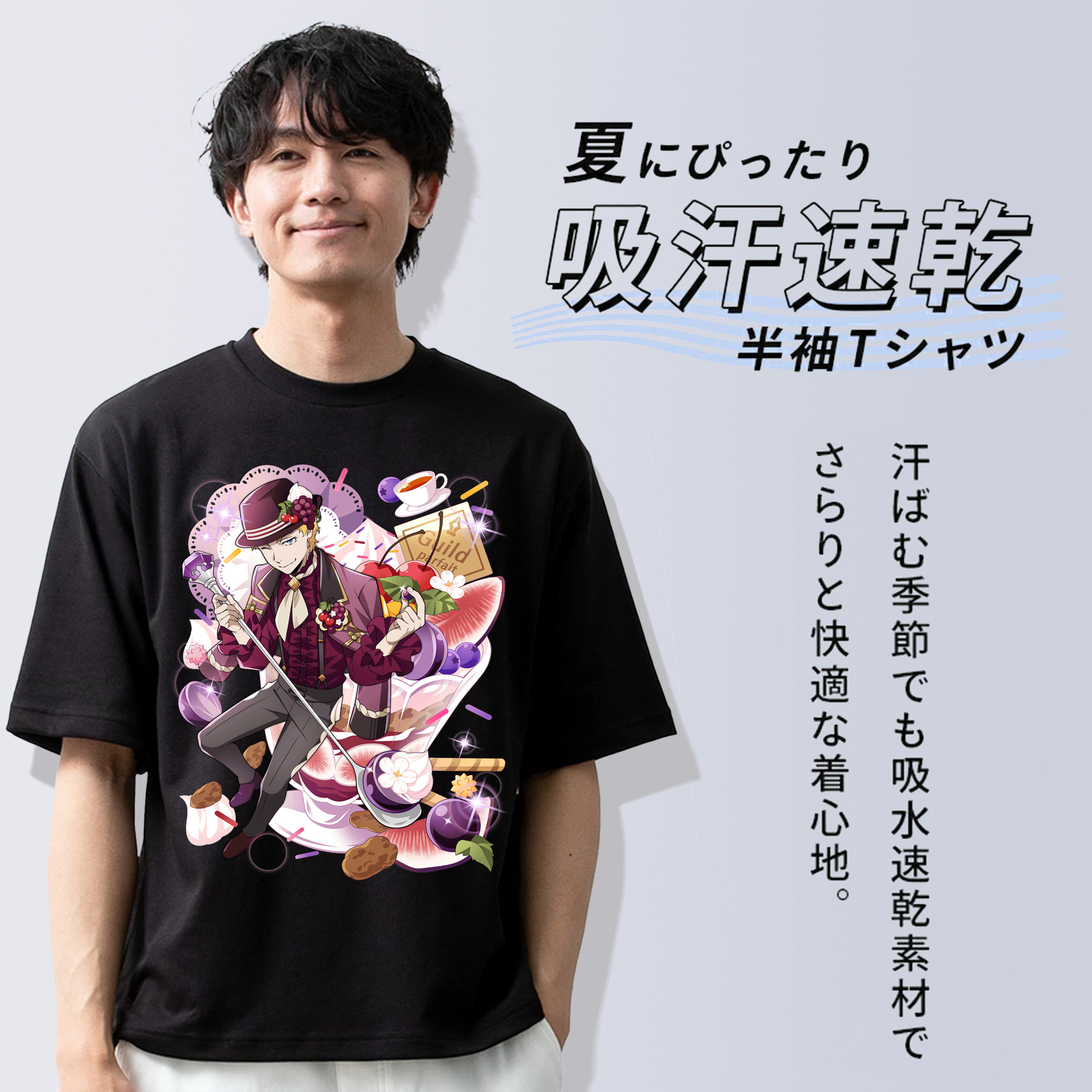 文豪ストレイドッグス Bungo Stray Dogs 綿100％ メンズ半袖Tシャツ｜肌触りやわらか＆通気性