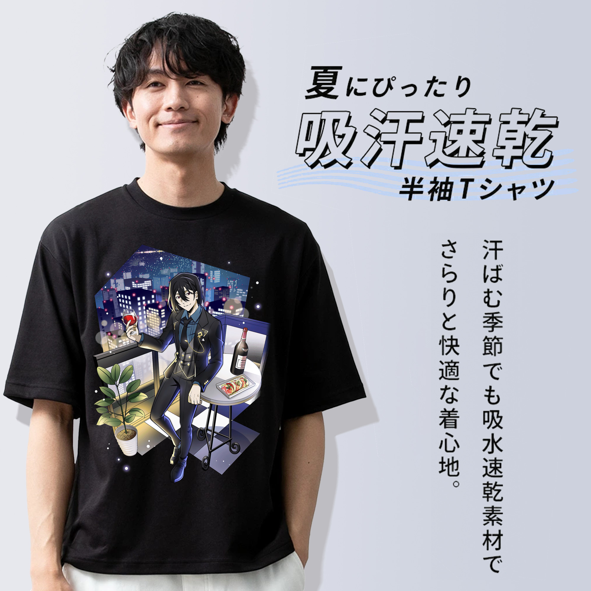 文豪ストレイドッグス Bungo Stray Dogs 綿100％ メンズ半袖Tシャツ｜肌触りやわらか＆通気性