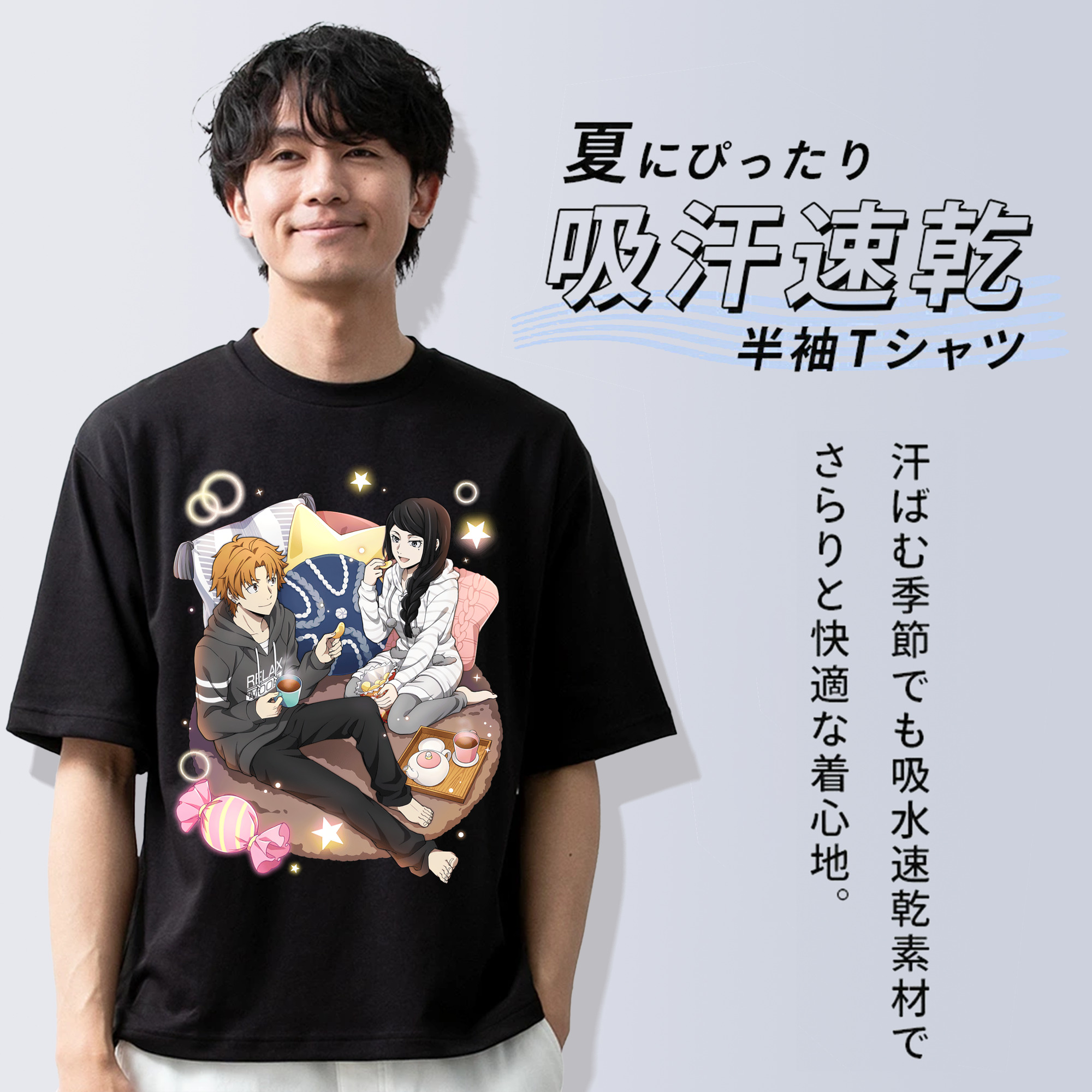 文豪ストレイドッグス Bungo Stray Dogs 綿100％ メンズ半袖Tシャツ｜肌触りやわらか＆通気性