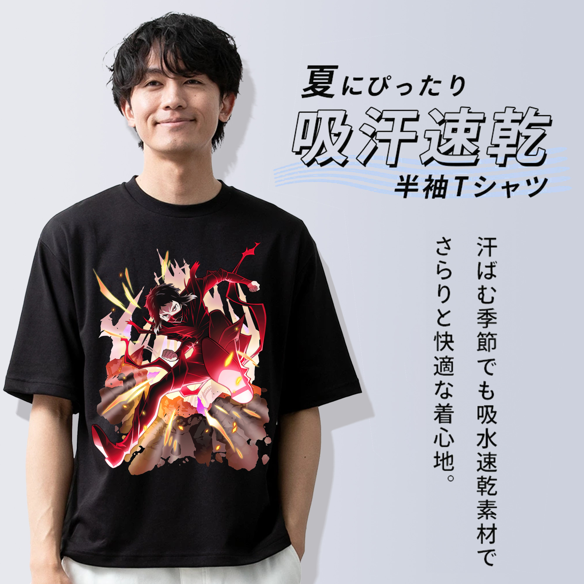 文豪ストレイドッグス Bungo Stray Dogs 綿100％ メンズ半袖Tシャツ｜肌触りやわらか＆通気性