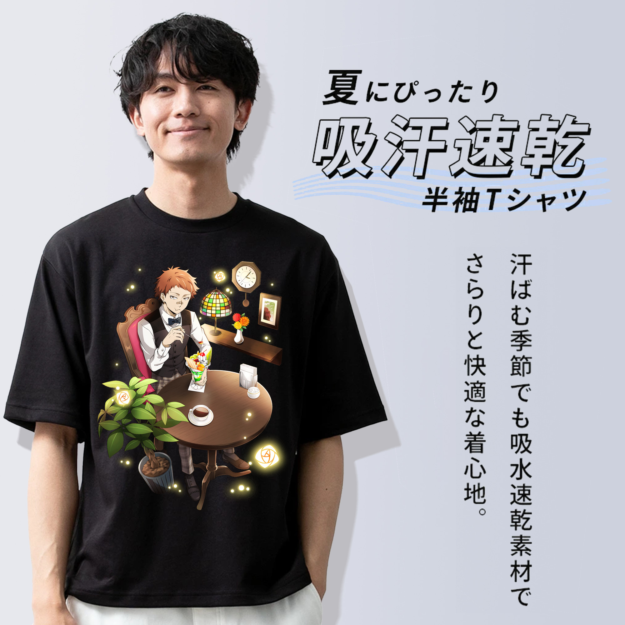 文豪ストレイドッグス Bungo Stray Dogs 綿100％ メンズ半袖Tシャツ｜肌触りやわらか＆通気性