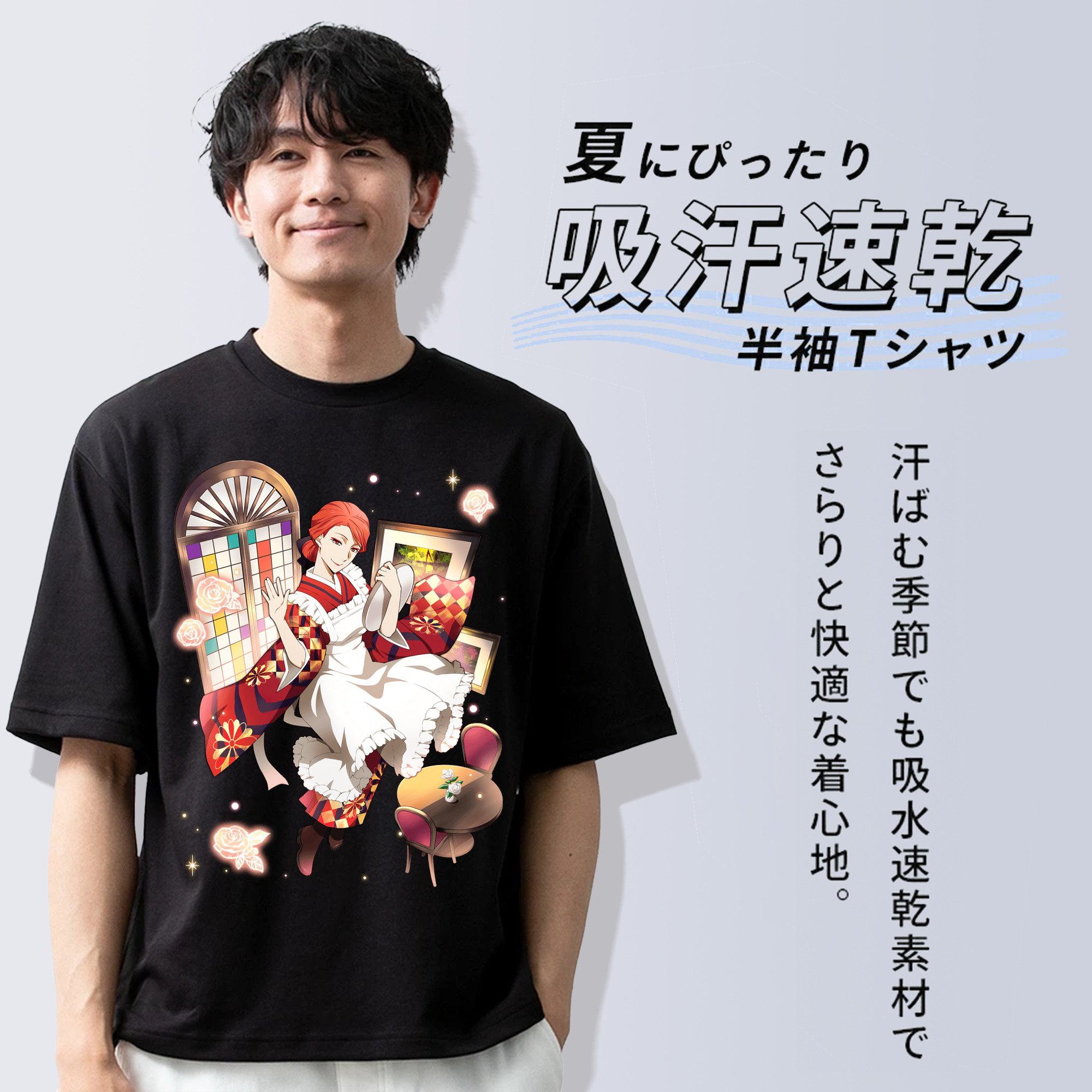 文豪ストレイドッグス Bungo Stray Dogs 綿100％ メンズ半袖Tシャツ｜肌触りやわらか＆通気性