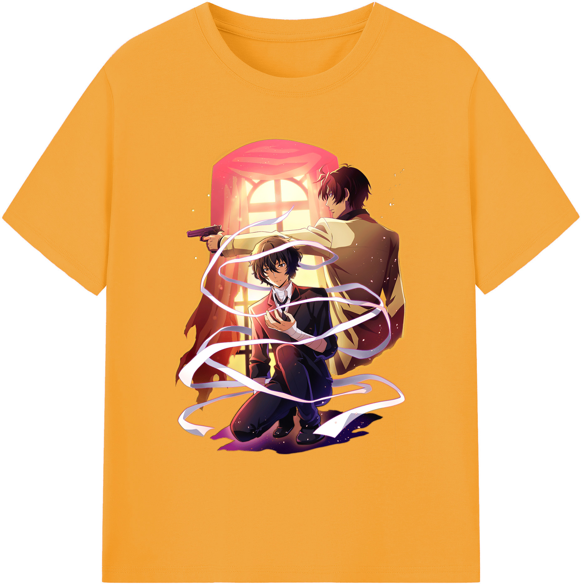 （画像用） 文豪ストレイドッグス Bungo Stray Dogs 綿100％ メンズ半袖Tシャツ｜肌触りやわらか＆通気性