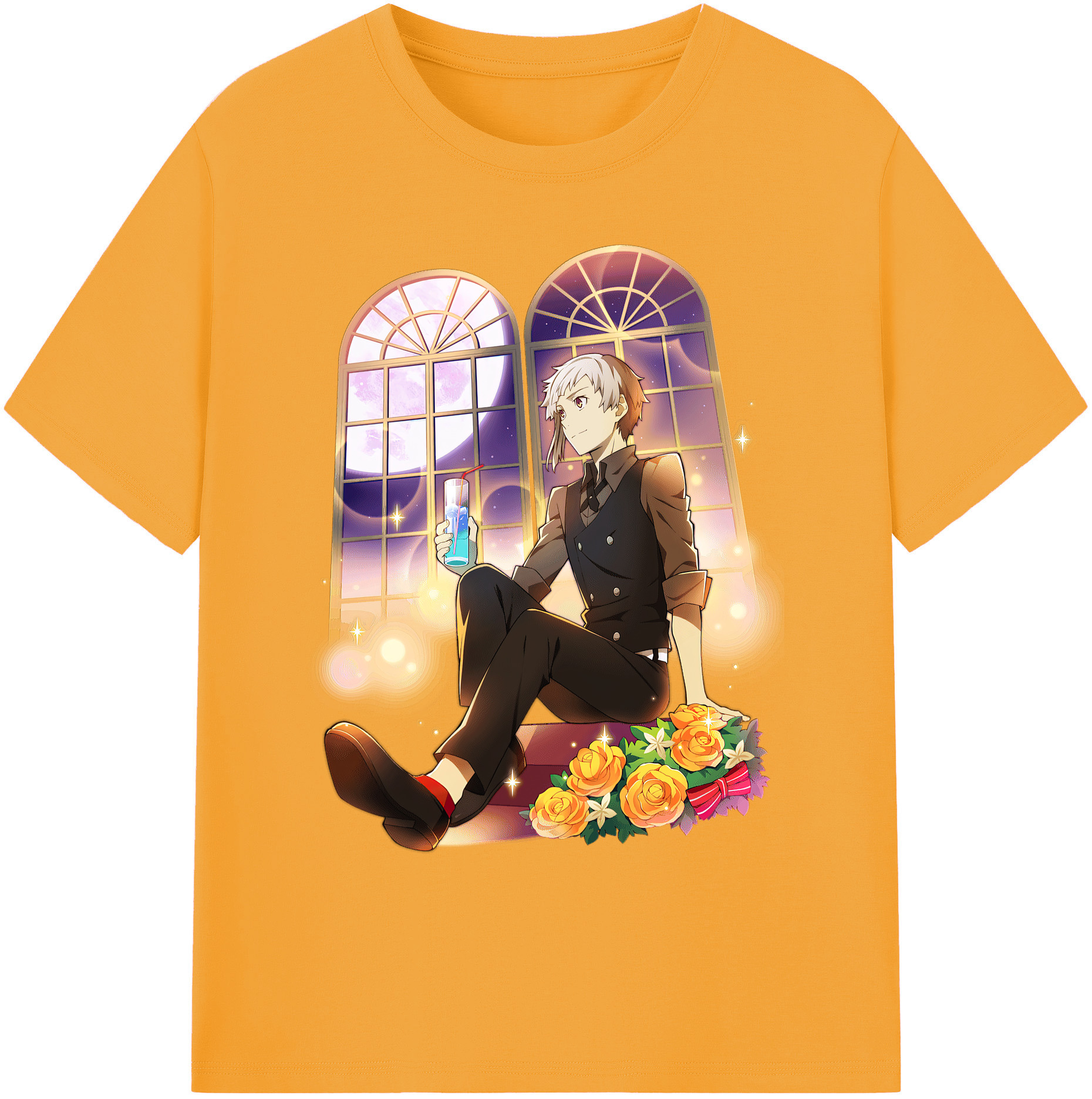 （画像用） 文豪ストレイドッグス Bungo Stray Dogs 綿100％ メンズ半袖Tシャツ｜肌触りやわらか＆通気性