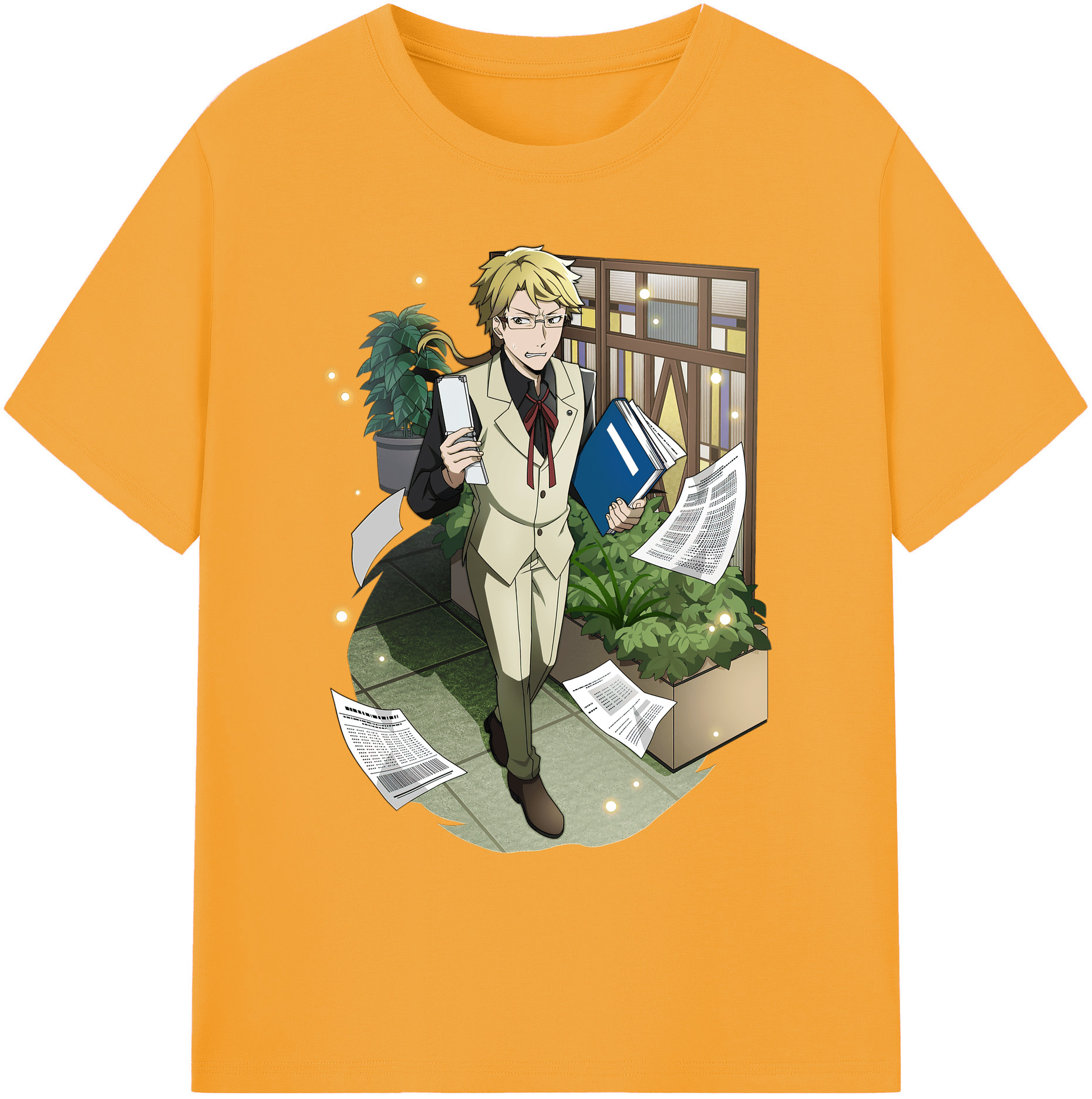 （画像用） 文豪ストレイドッグス Bungo Stray Dogs 綿100％ メンズ半袖Tシャツ｜肌触りやわらか＆通気性