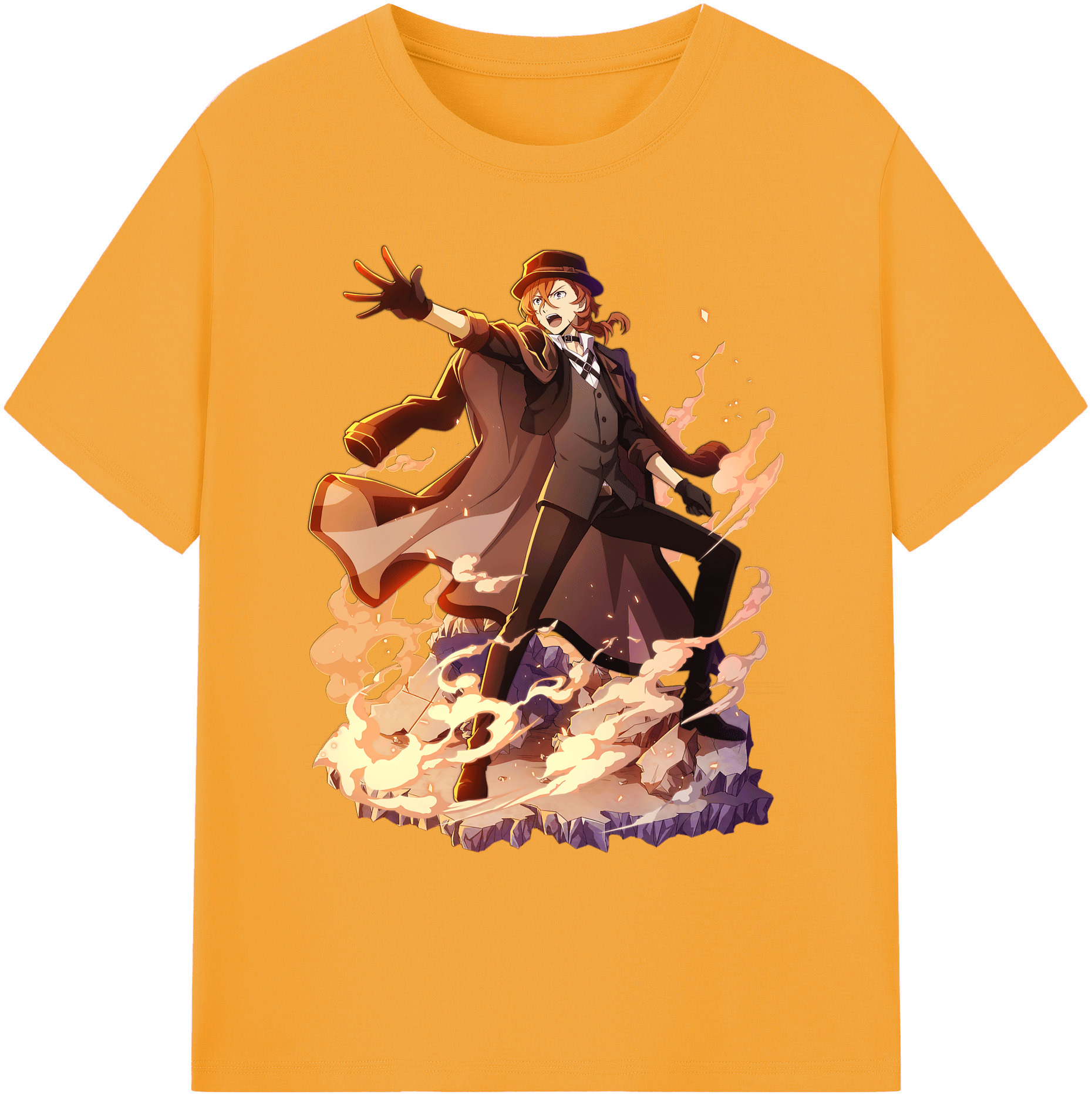 （画像用） 文豪ストレイドッグス Bungo Stray Dogs 綿100％ メンズ半袖Tシャツ｜肌触りやわらか＆通気性