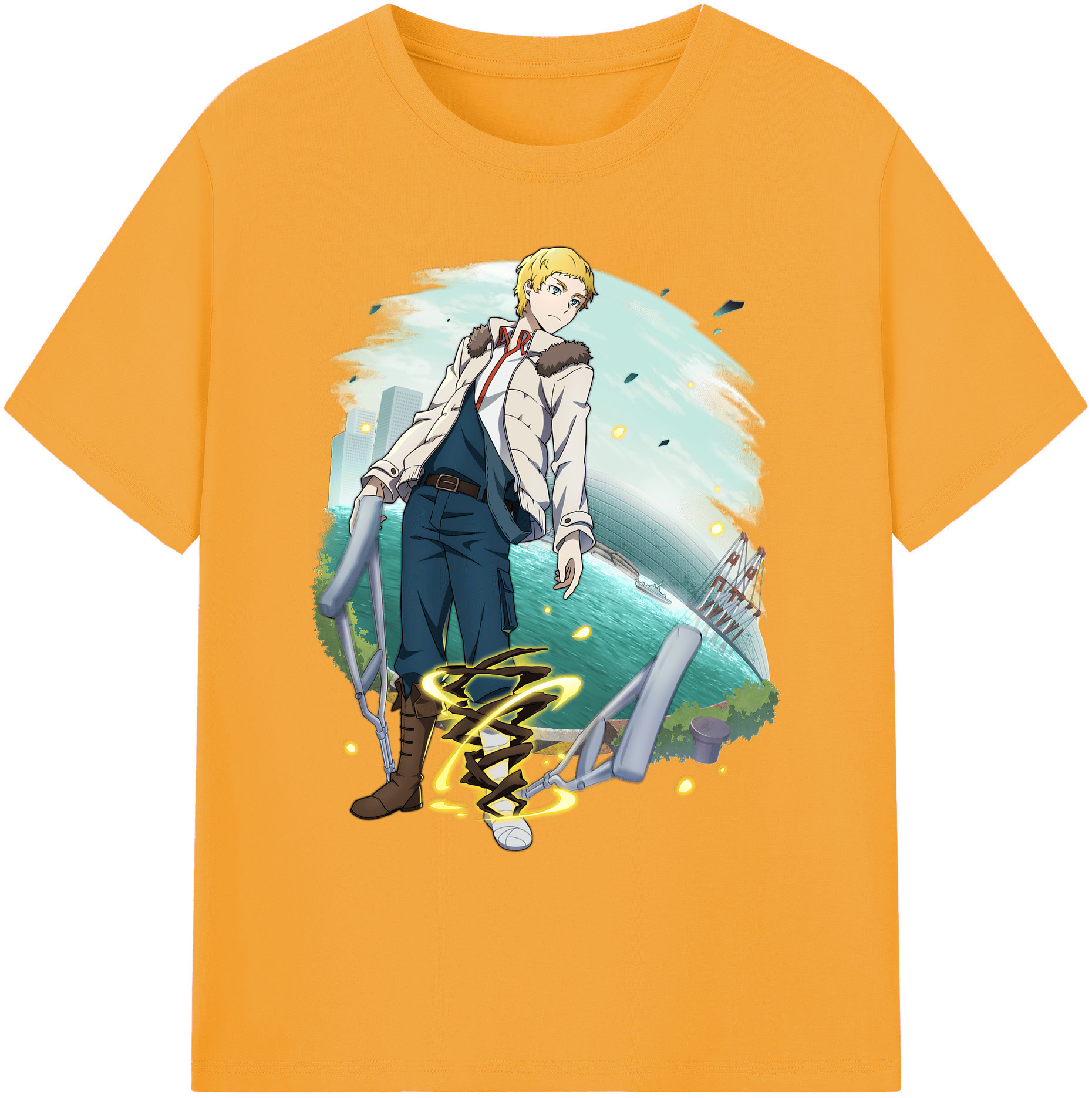 （画像用） 文豪ストレイドッグス Bungo Stray Dogs 綿100％ メンズ半袖Tシャツ｜肌触りやわらか＆通気性