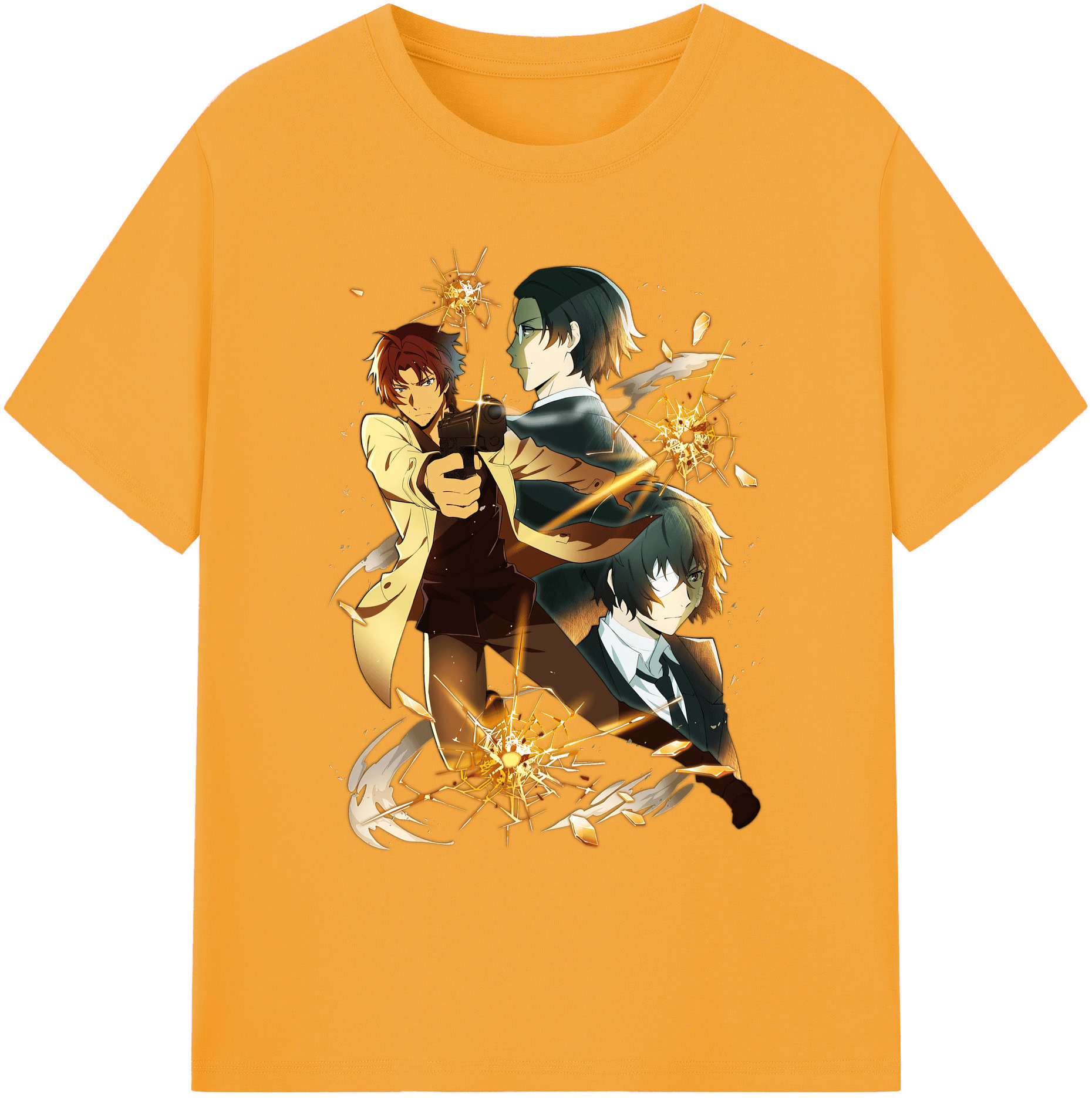 （画像用） 文豪ストレイドッグス Bungo Stray Dogs 綿100％ メンズ半袖Tシャツ｜肌触りやわらか＆通気性