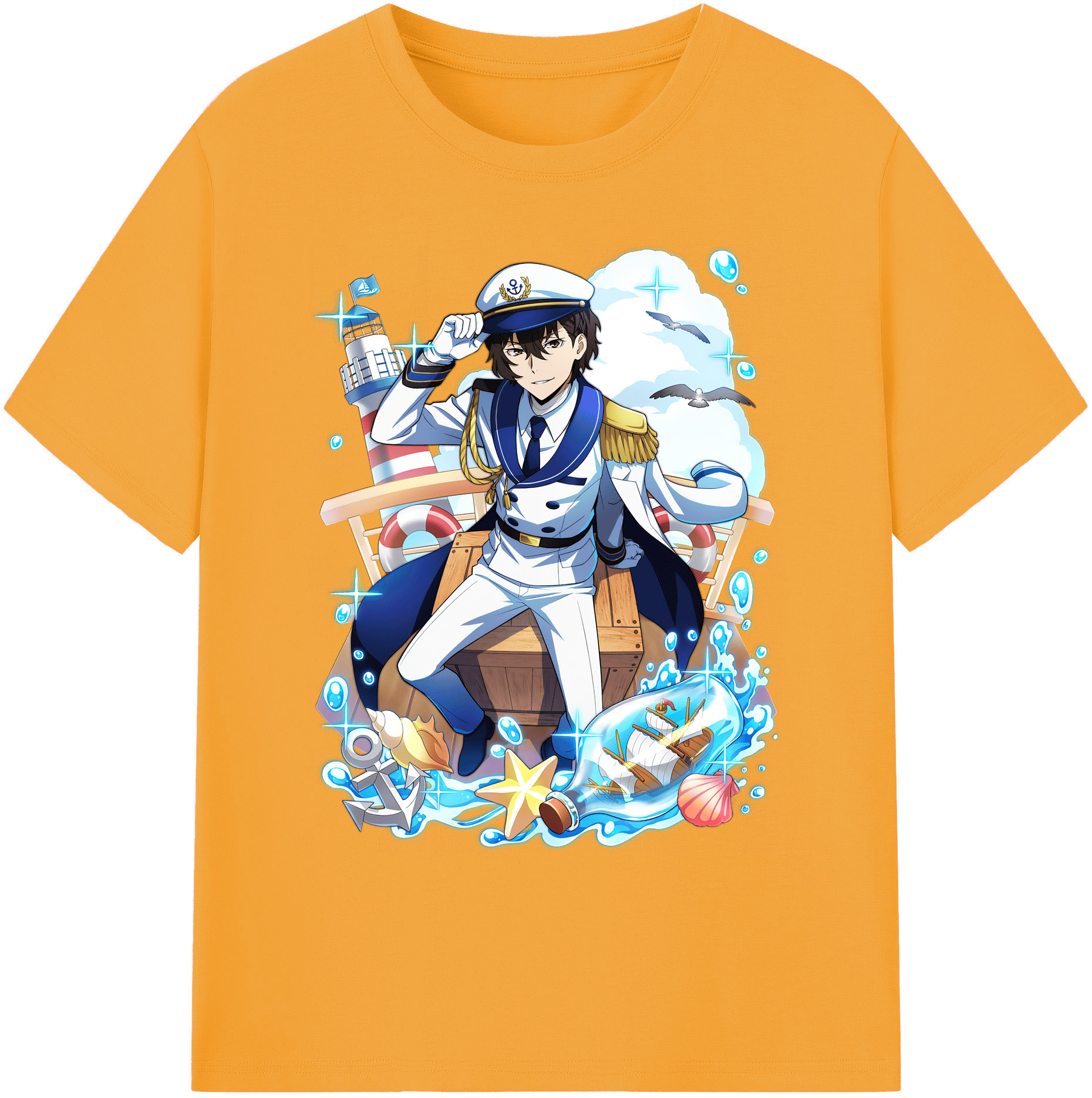 文豪ストレイドッグス Bungo Stray Dogs 綿100％ メンズ半袖Tシャツ｜肌触りやわらか＆通気性