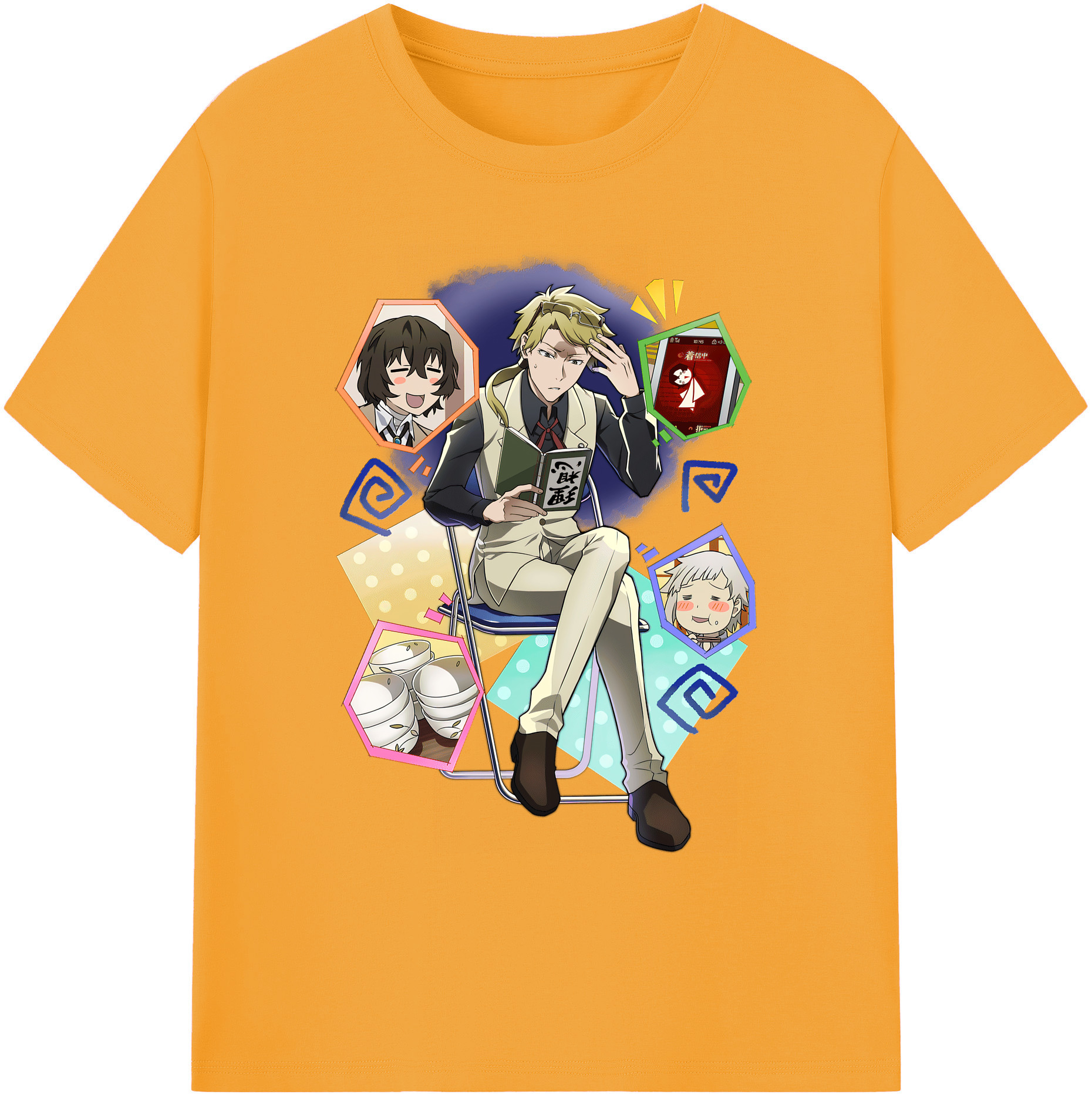 （画像用） 文豪ストレイドッグス Bungo Stray Dogs 綿100％ メンズ半袖Tシャツ｜肌触りやわらか＆通気性