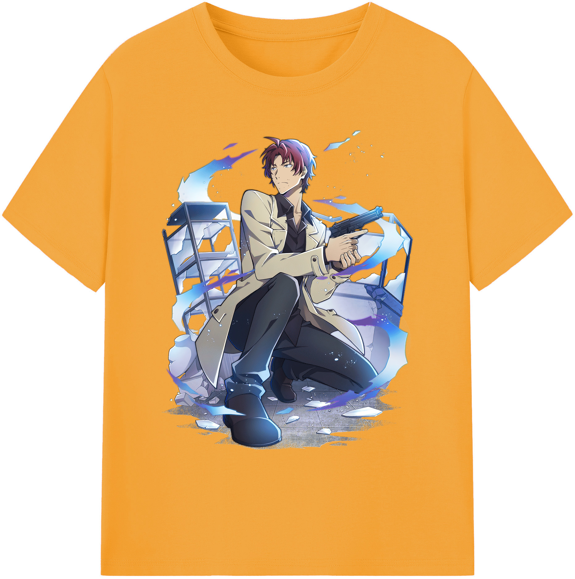 （画像用） 文豪ストレイドッグス Bungo Stray Dogs 綿100％ メンズ半袖Tシャツ｜肌触りやわらか＆通気性