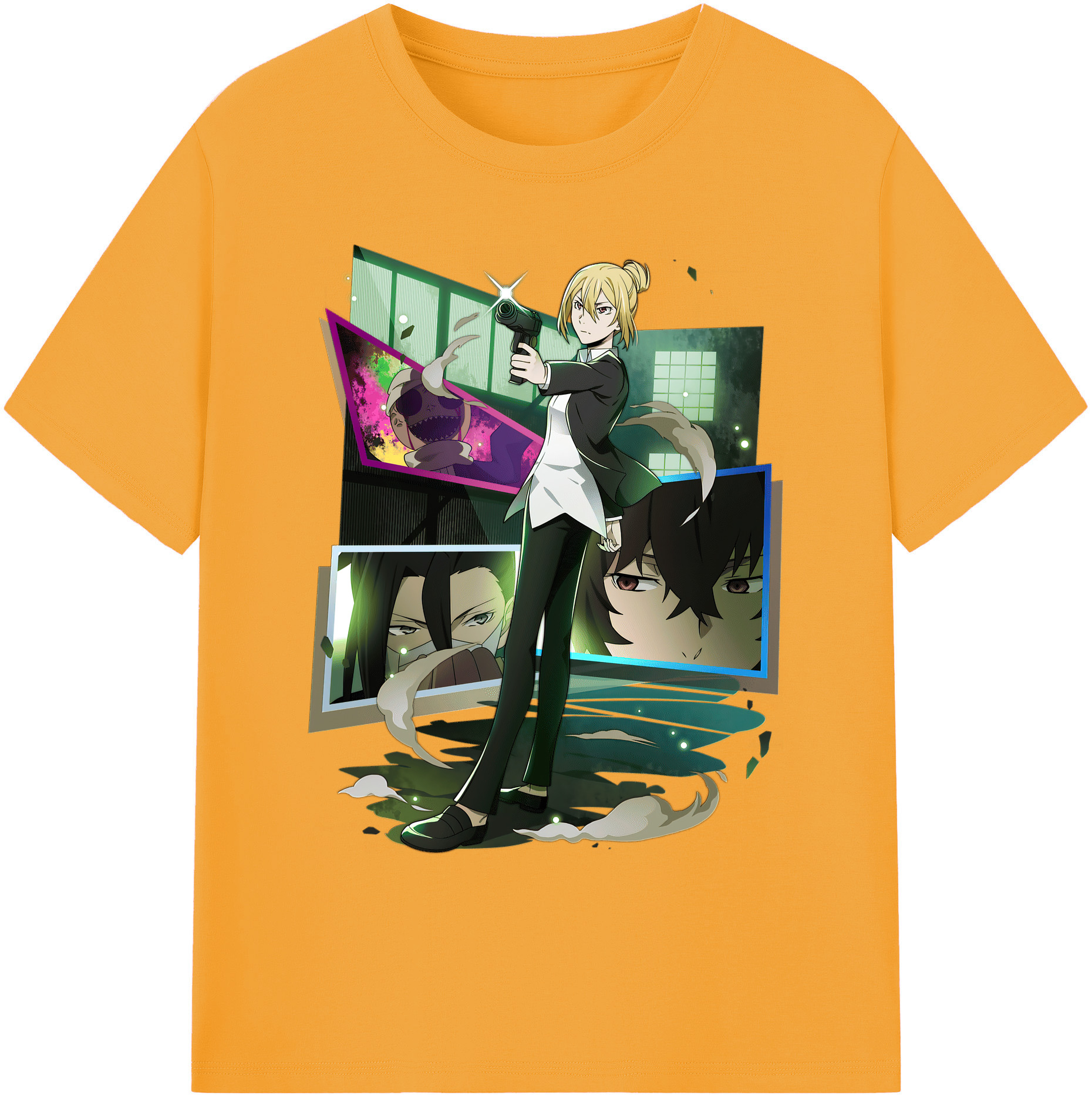 （画像用） 文豪ストレイドッグス Bungo Stray Dogs 綿100％ メンズ半袖Tシャツ｜肌触りやわらか＆通気性