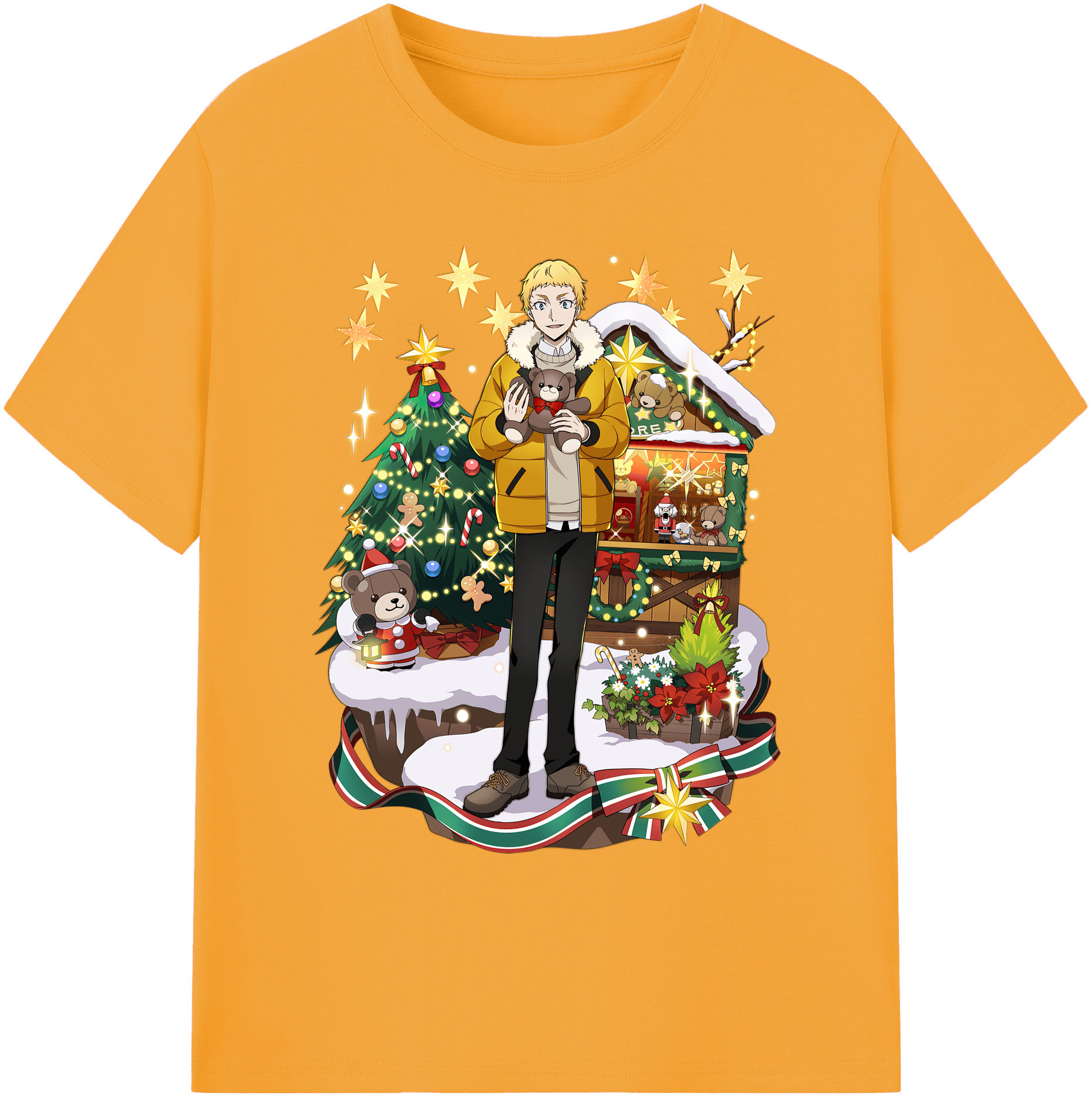 （画像用） 文豪ストレイドッグス Bungo Stray Dogs 綿100％ メンズ半袖Tシャツ｜肌触りやわらか＆通気性