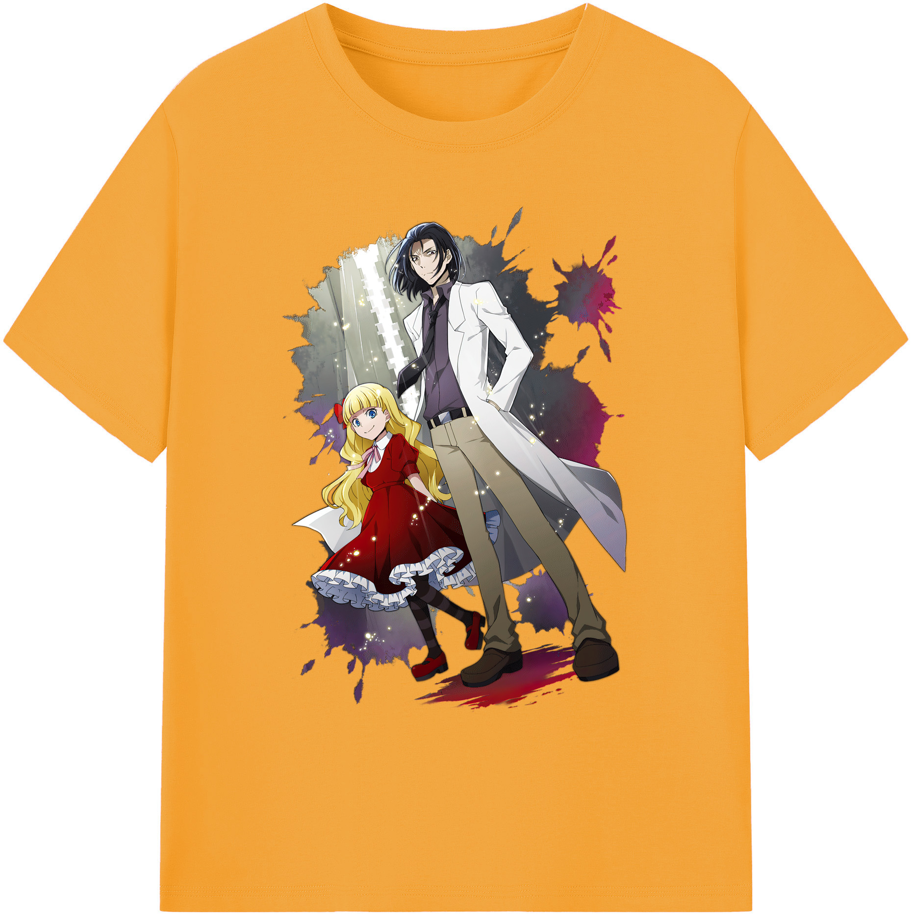 （画像用） 文豪ストレイドッグス Bungo Stray Dogs 綿100％ メンズ半袖Tシャツ｜肌触りやわらか＆通気性