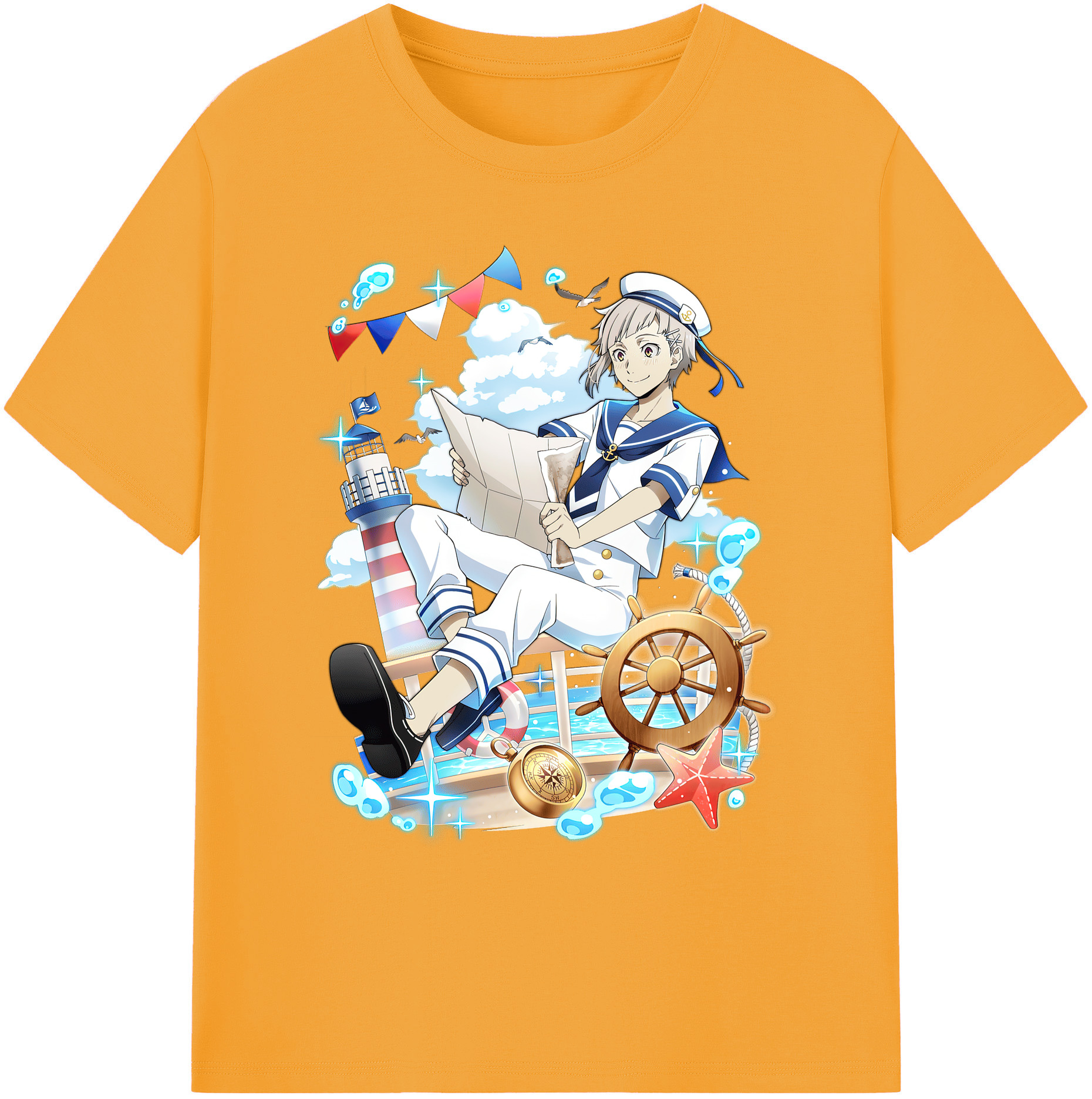 （画像用） 文豪ストレイドッグス Bungo Stray Dogs 綿100％ メンズ半袖Tシャツ｜肌触りやわらか＆通気性