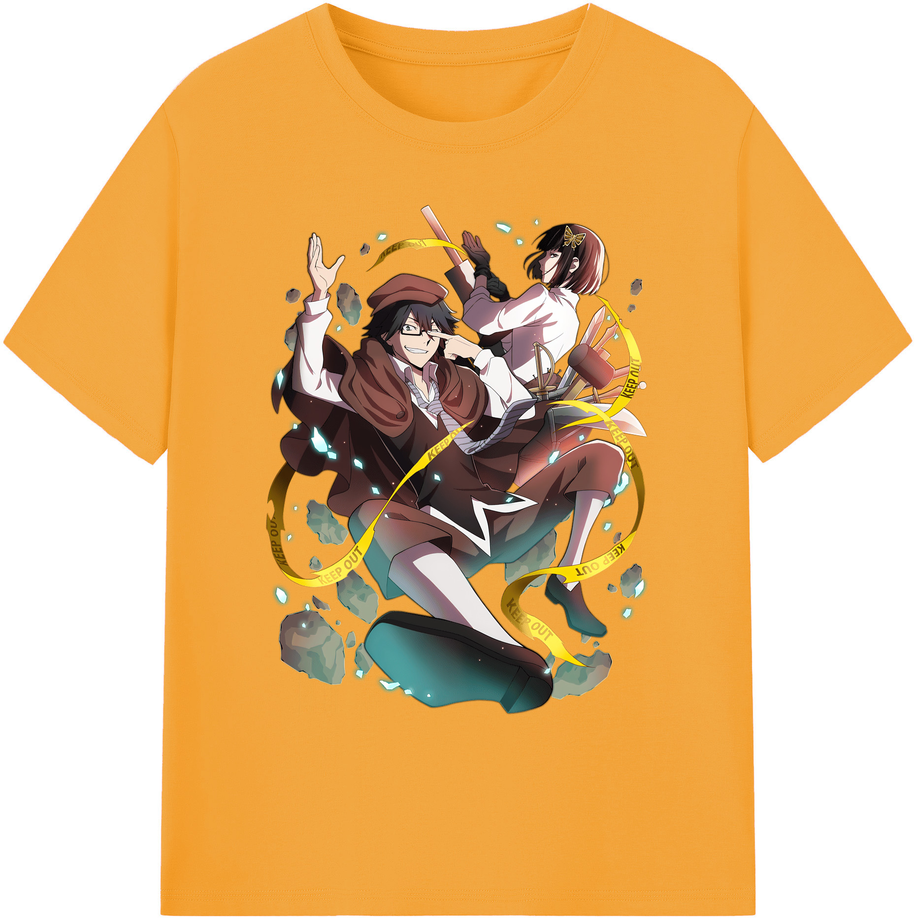 （画像用） 文豪ストレイドッグス Bungo Stray Dogs 綿100％ メンズ半袖Tシャツ｜肌触りやわらか＆通気性