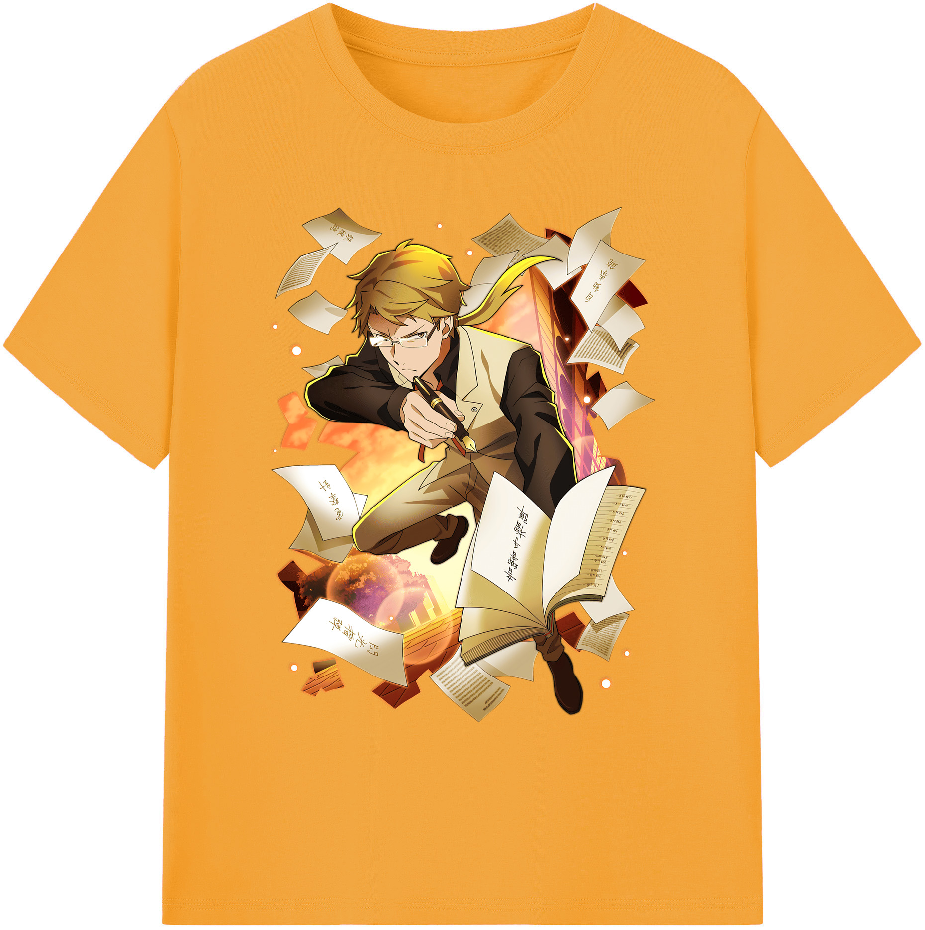 （画像用） 文豪ストレイドッグス Bungo Stray Dogs 綿100％ メンズ半袖Tシャツ｜肌触りやわらか＆通気性