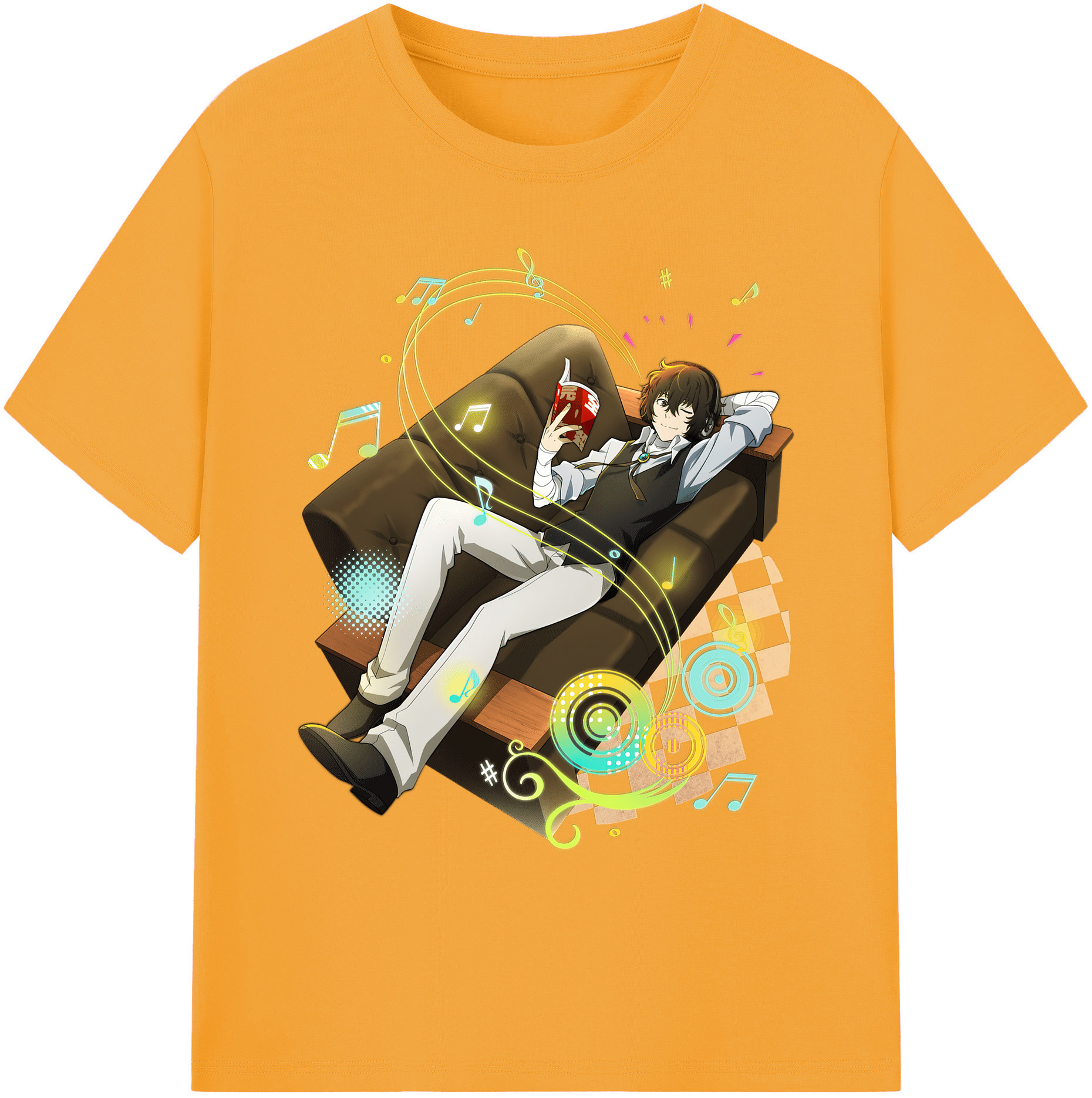 （画像用） 文豪ストレイドッグス Bungo Stray Dogs 綿100％ メンズ半袖Tシャツ｜肌触りやわらか＆通気性