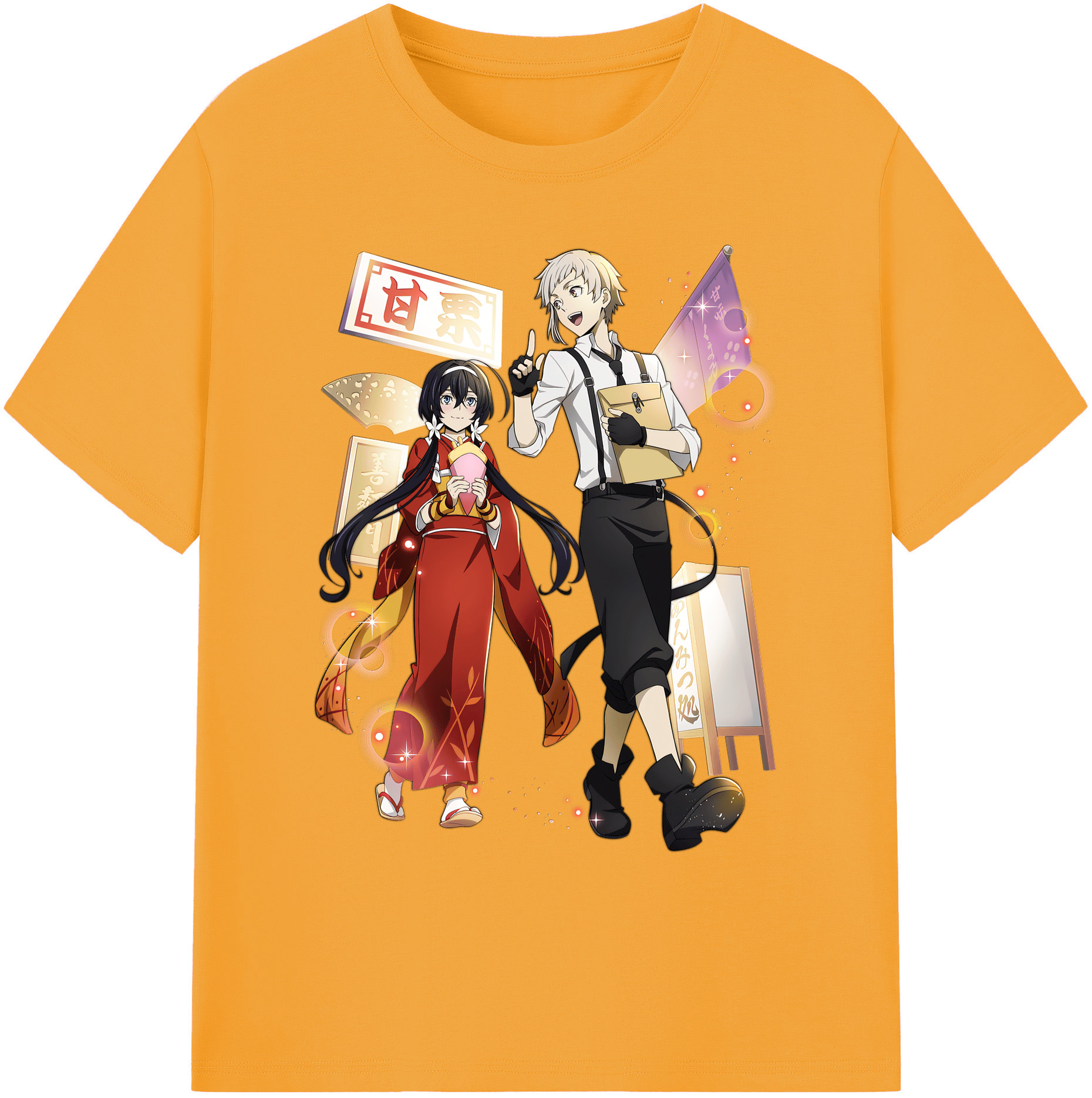 （画像用） 文豪ストレイドッグス Bungo Stray Dogs 綿100％ メンズ半袖Tシャツ｜肌触りやわらか＆通気性
