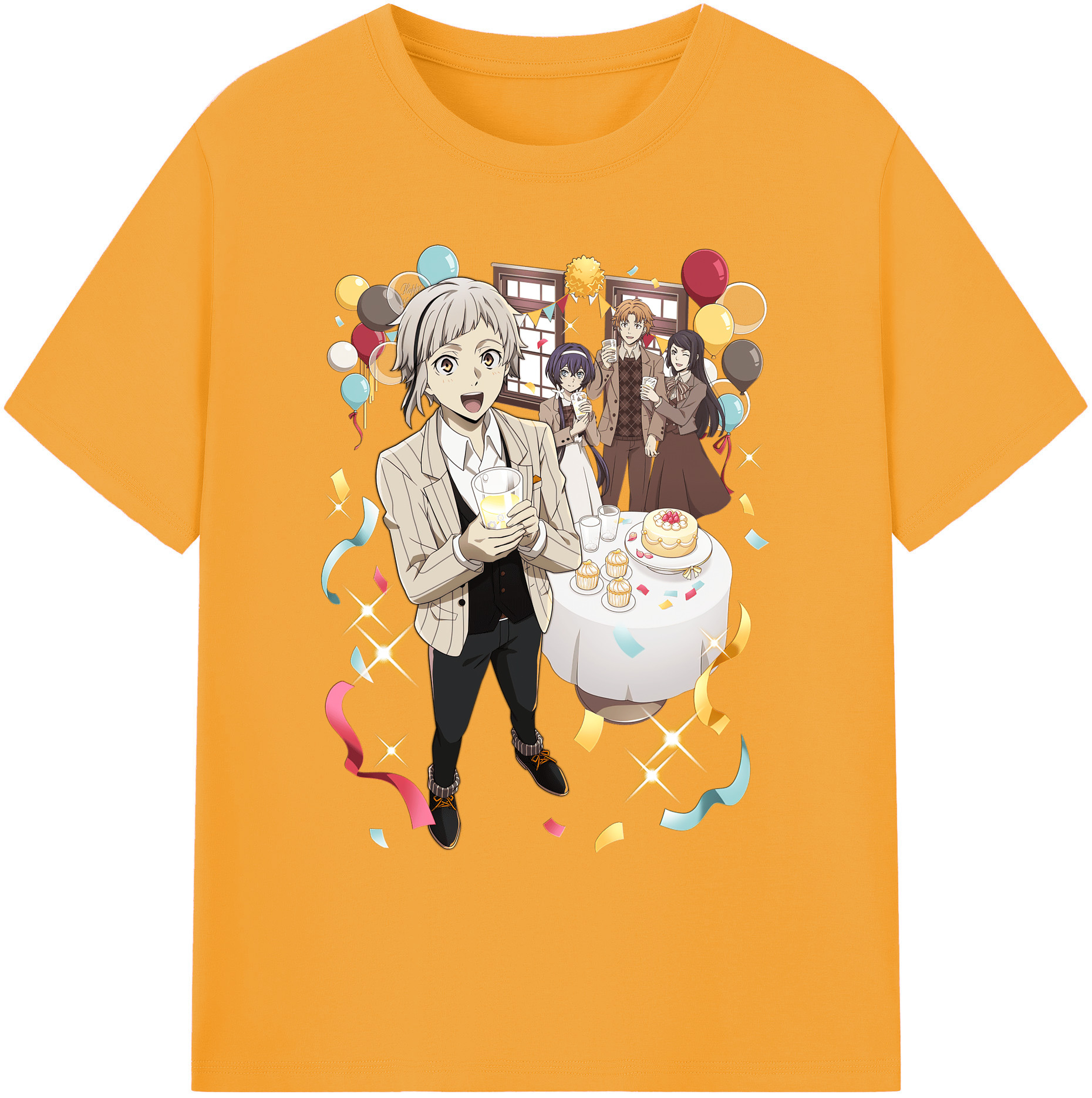 （画像用） 文豪ストレイドッグス Bungo Stray Dogs 綿100％ メンズ半袖Tシャツ｜肌触りやわらか＆通気性