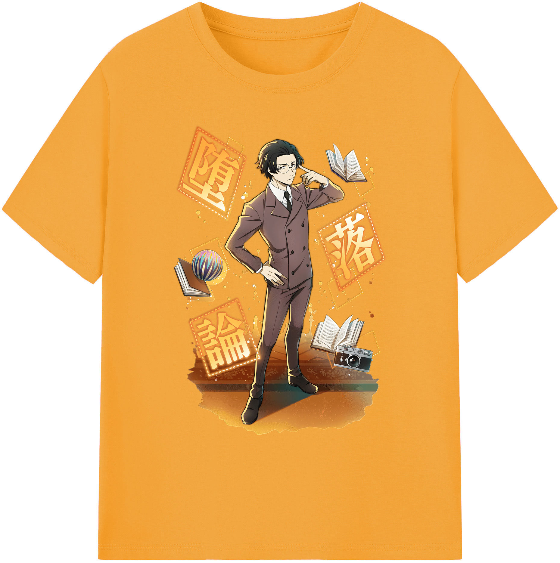 （画像用） 文豪ストレイドッグス Bungo Stray Dogs 綿100％ メンズ半袖Tシャツ｜肌触りやわらか＆通気性