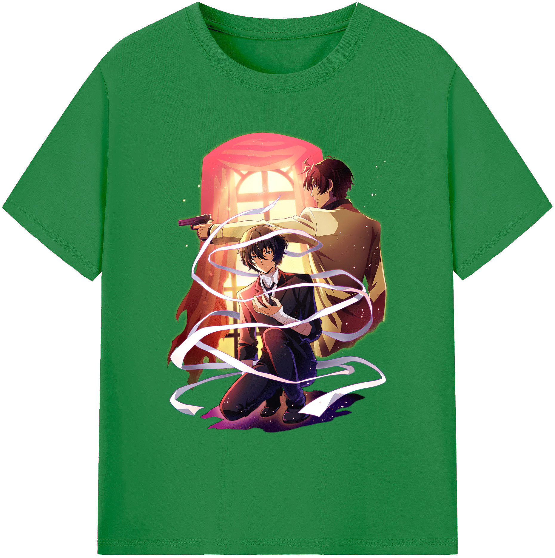 （画像用） 文豪ストレイドッグス Bungo Stray Dogs 綿100％ メンズ半袖Tシャツ｜肌触りやわらか＆通気性