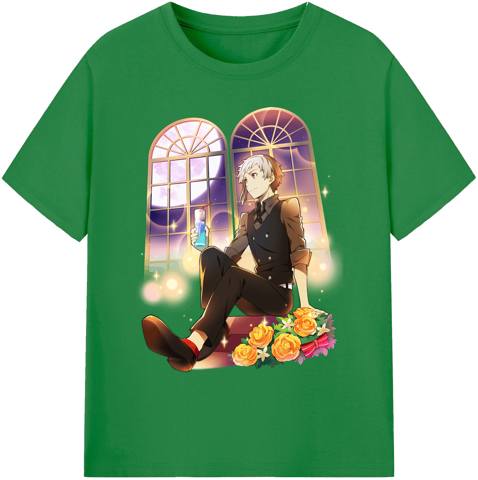 （画像用） 文豪ストレイドッグス Bungo Stray Dogs 綿100％ メンズ半袖Tシャツ｜肌触りやわらか＆通気性