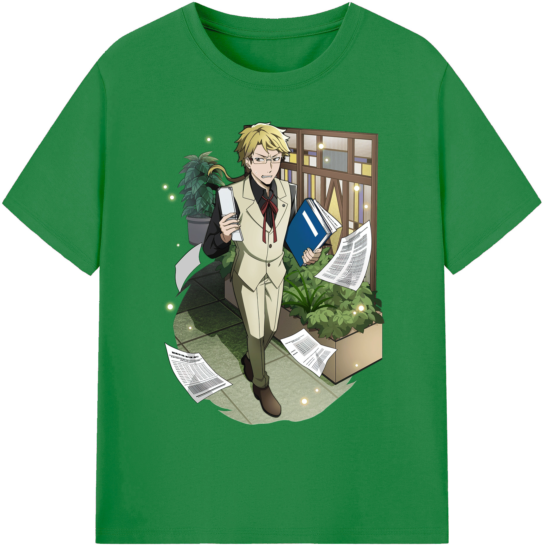 （画像用） 文豪ストレイドッグス Bungo Stray Dogs 綿100％ メンズ半袖Tシャツ｜肌触りやわらか＆通気性